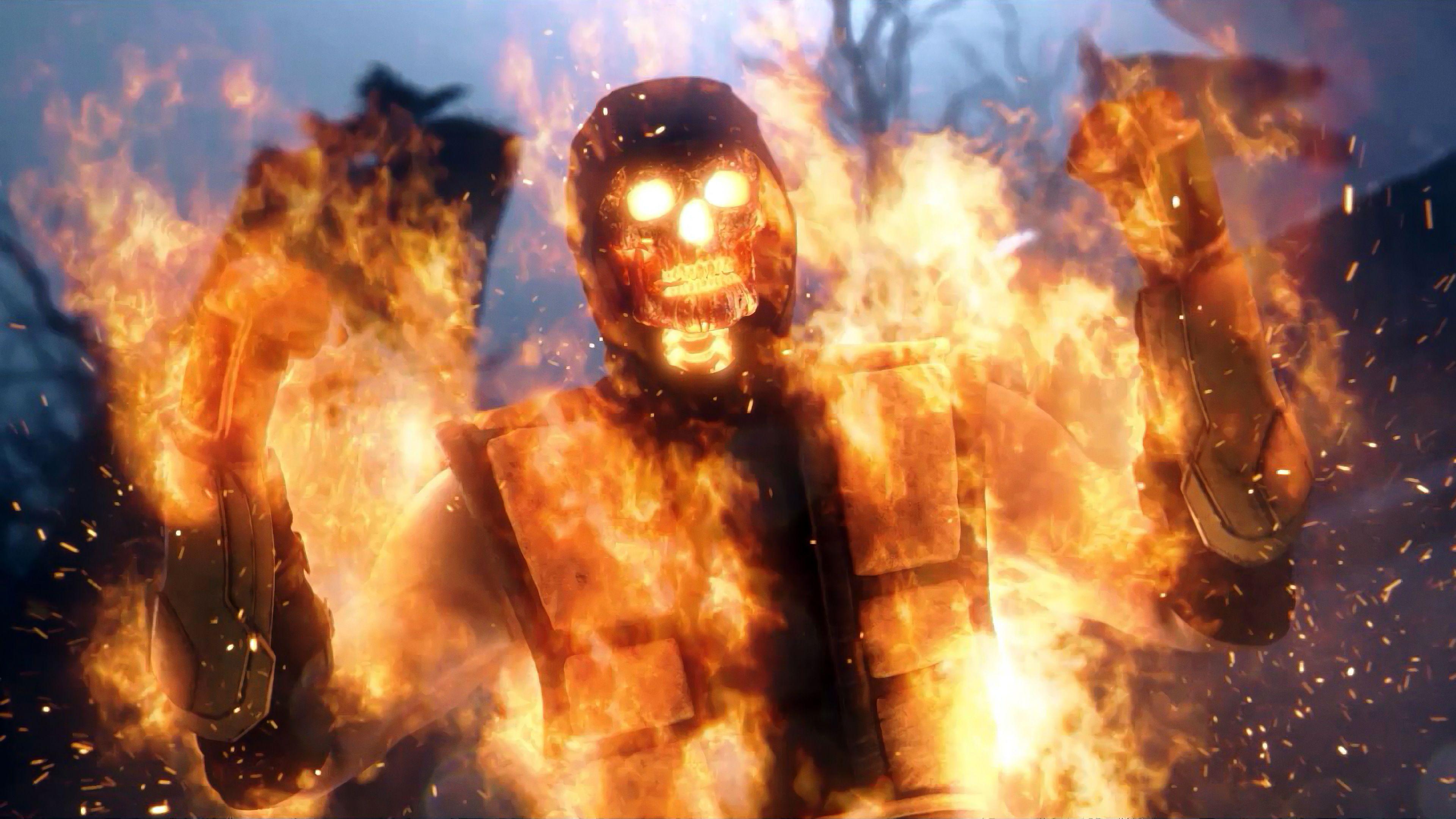 3840x2160 Scorpion Fire Skull Mk11 HD Wallpaper