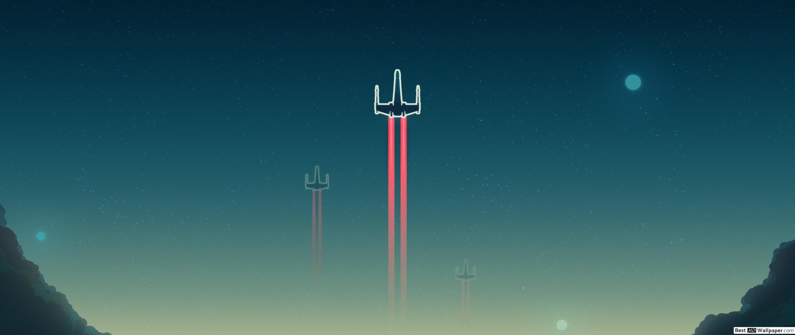 2560x1080 X wing starfighter star wars digital art HD wallpaper download