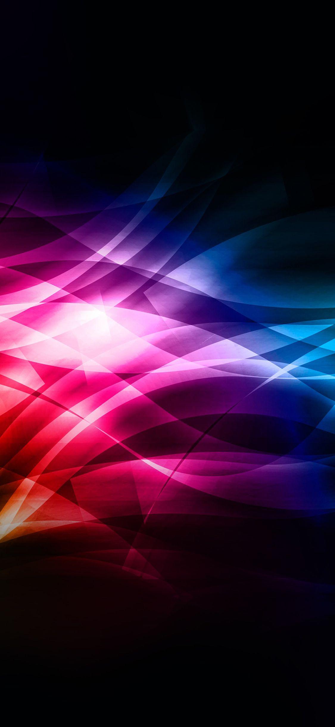 1125x2436 Smoke Rainbow Abstract Lines Pattern
