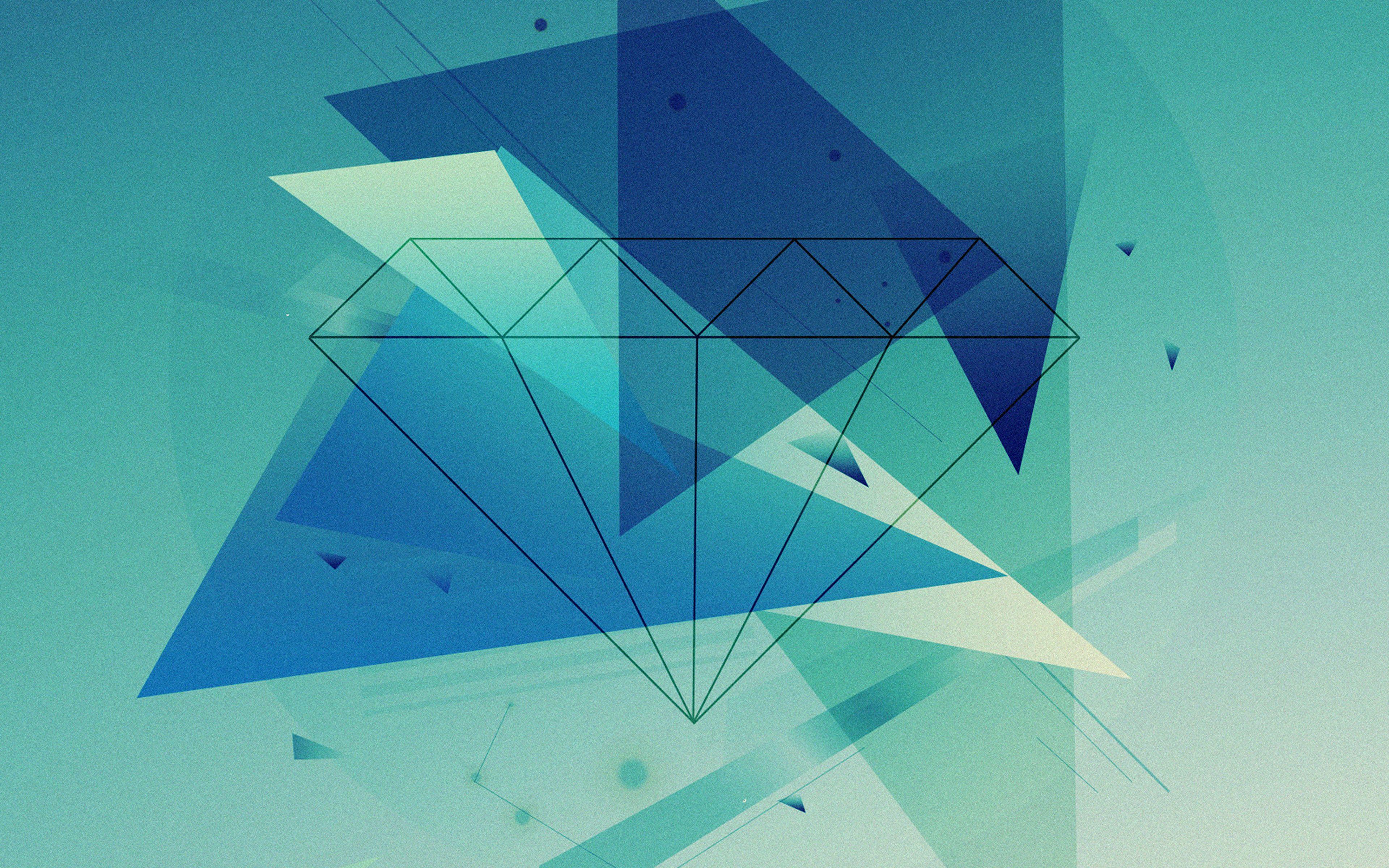 3840x2400 Wallpaper Diamond Blue Illust Graphic Art Wallpaper