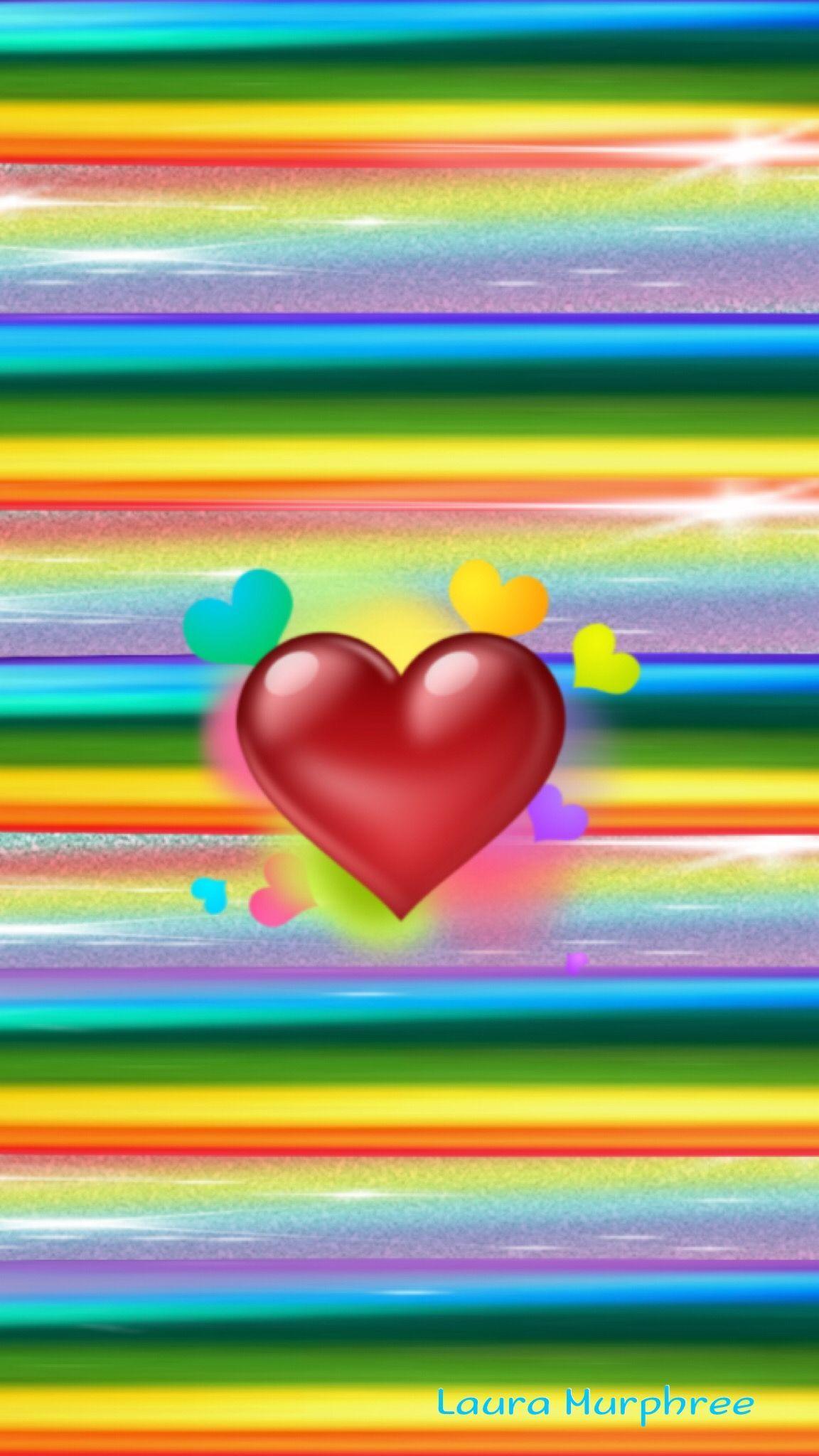 1152x2048 Rainbow Heart Phone Wallpaper Colorful Background Heart Wallpaper iPhone, Download Wallpaper