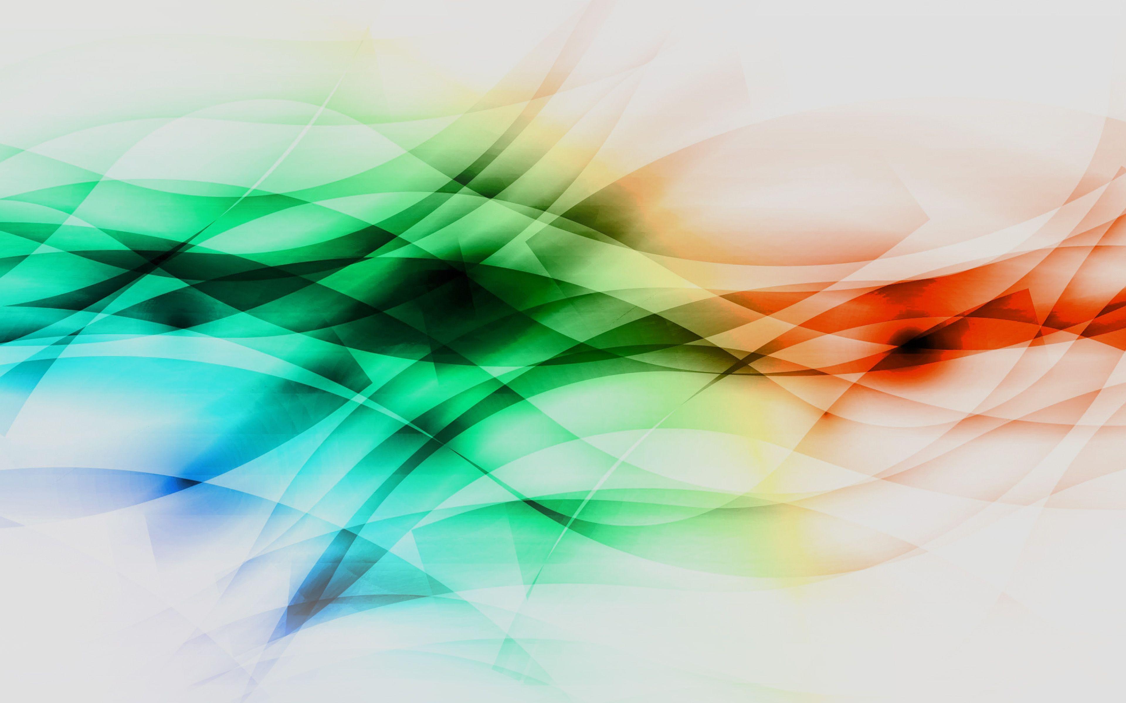 3840x2400 Smoke Rainbow Abstract Lines Pattern White Wallpaper