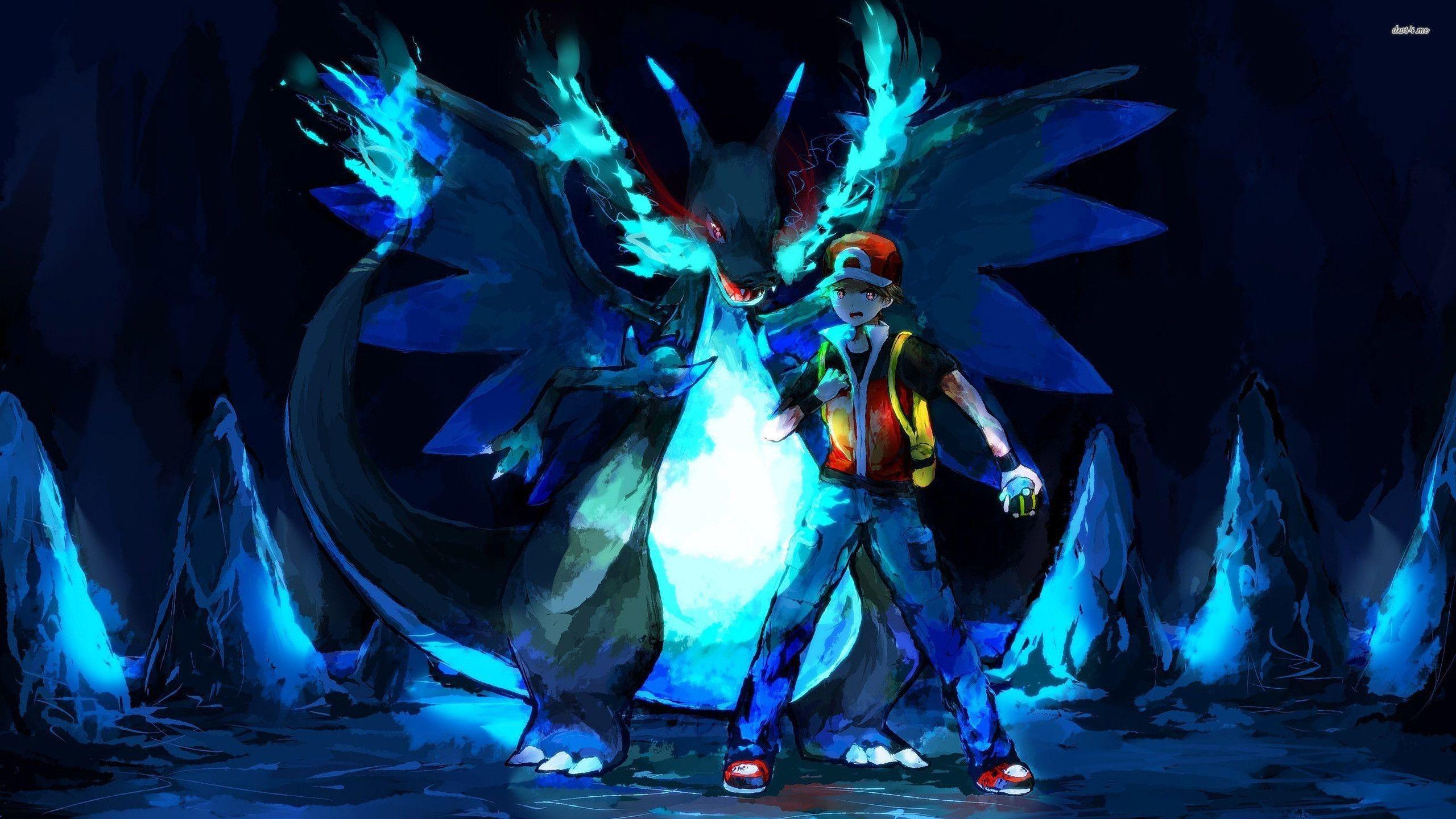 2560x1440 Pokemon Mega Charizard X Wallpaper