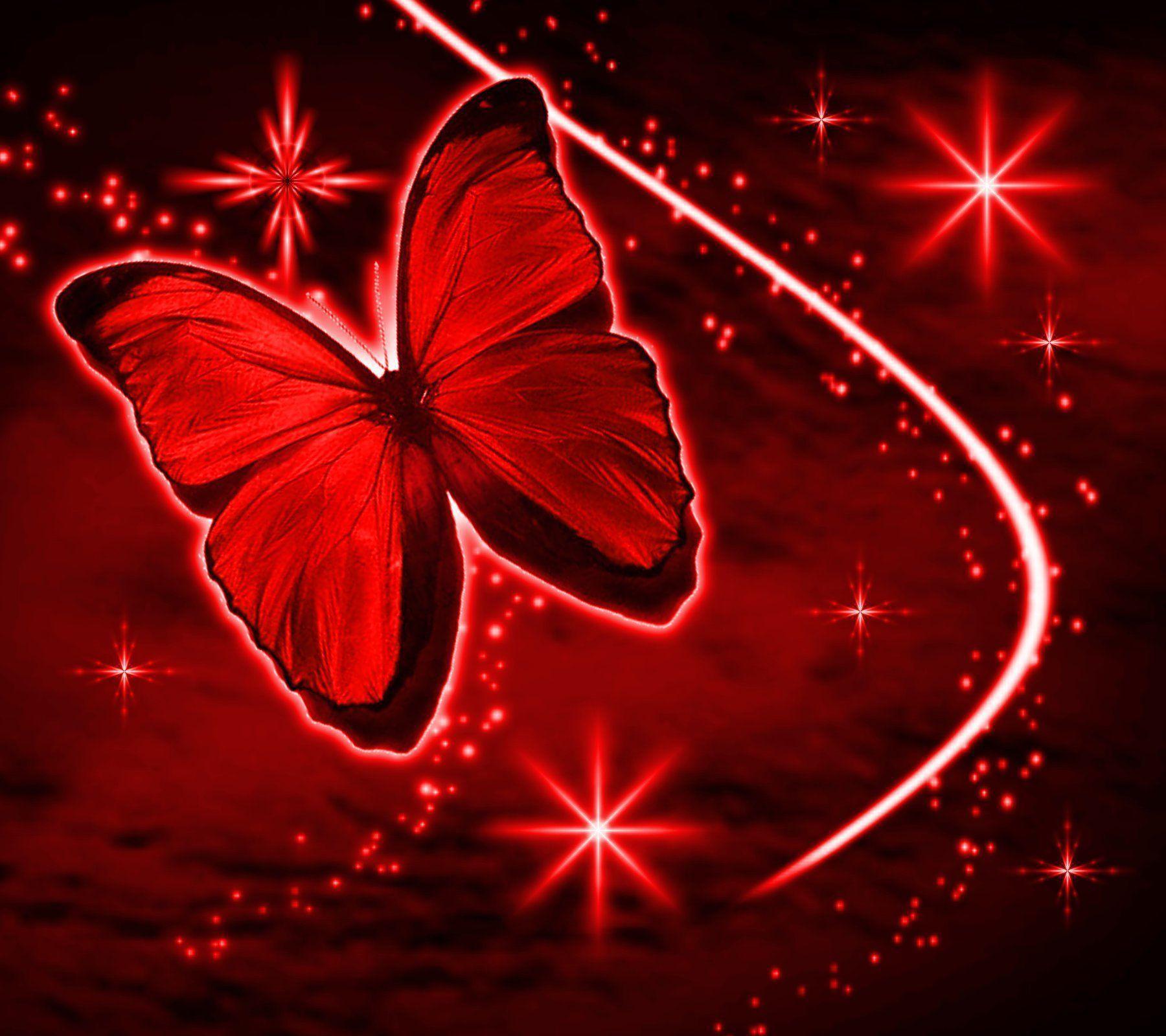 1800x1600 Red Butterfly Wallpaper