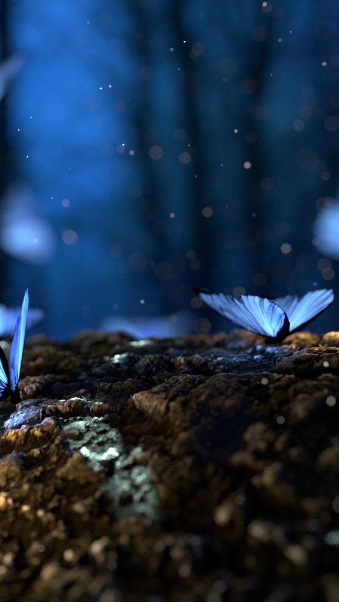 1080x1920 Blue Butterfly Wallpaper 48981