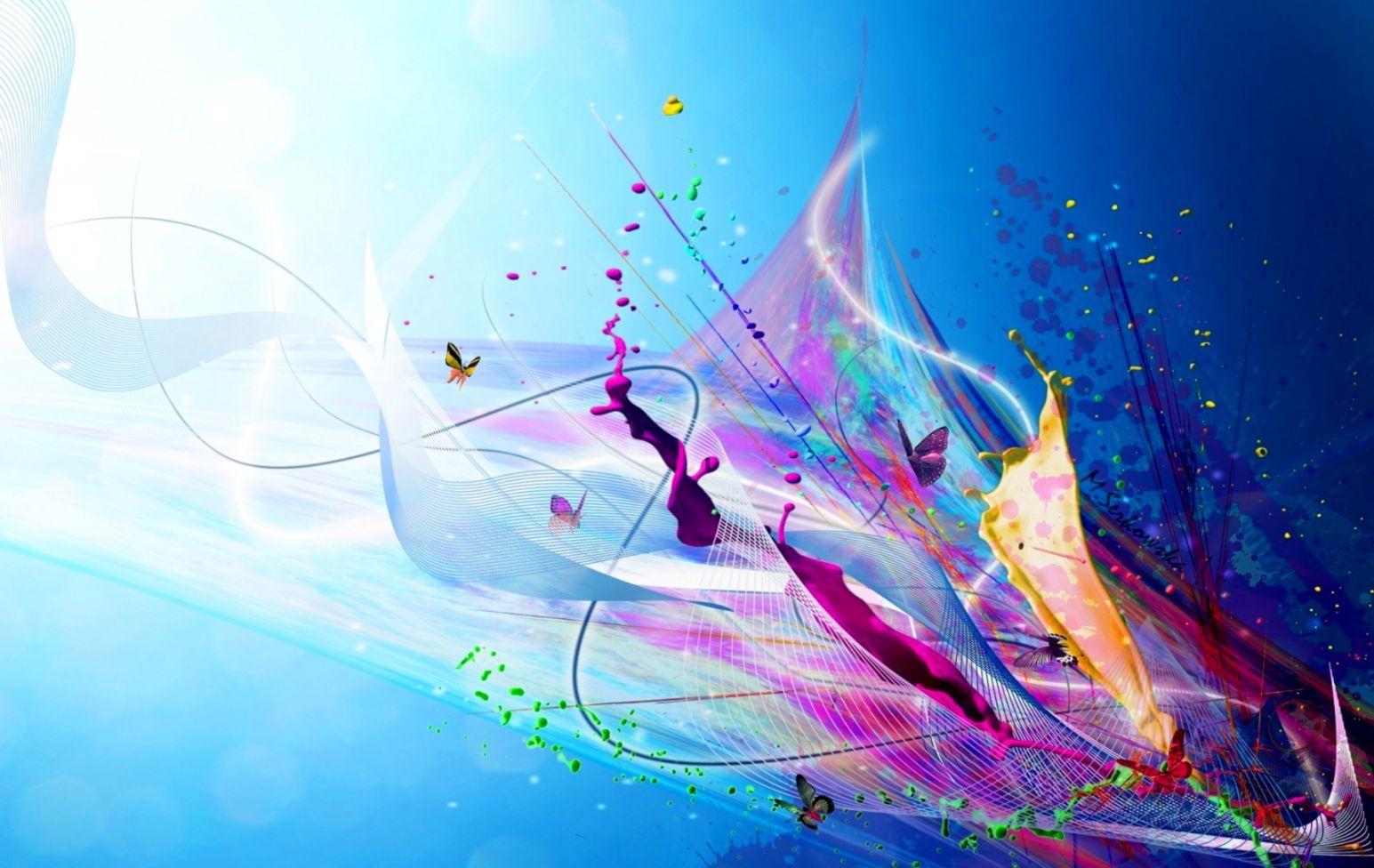 1545x976 Butterflies Abstract Splash Art. Best Wallpaper HD Collection