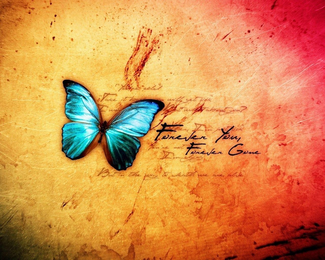1280x1024 Abstract Blue Butterfly desktop PC and Mac wallpaper