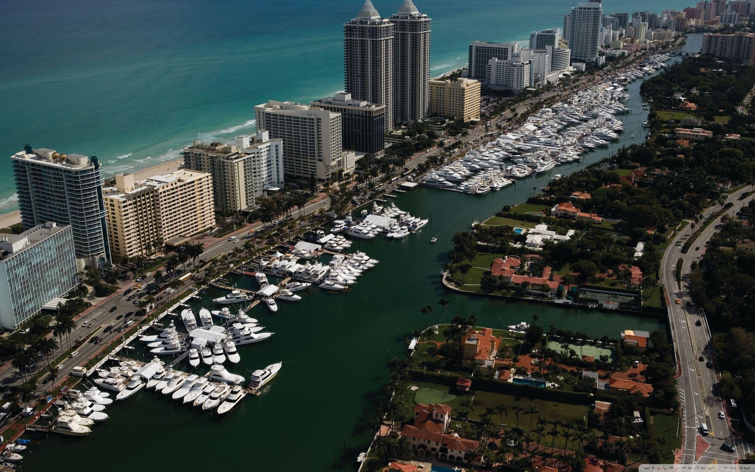 2560x1600 Yachts, Miami, Florida Ultra HD Desktop Background Wallpaper