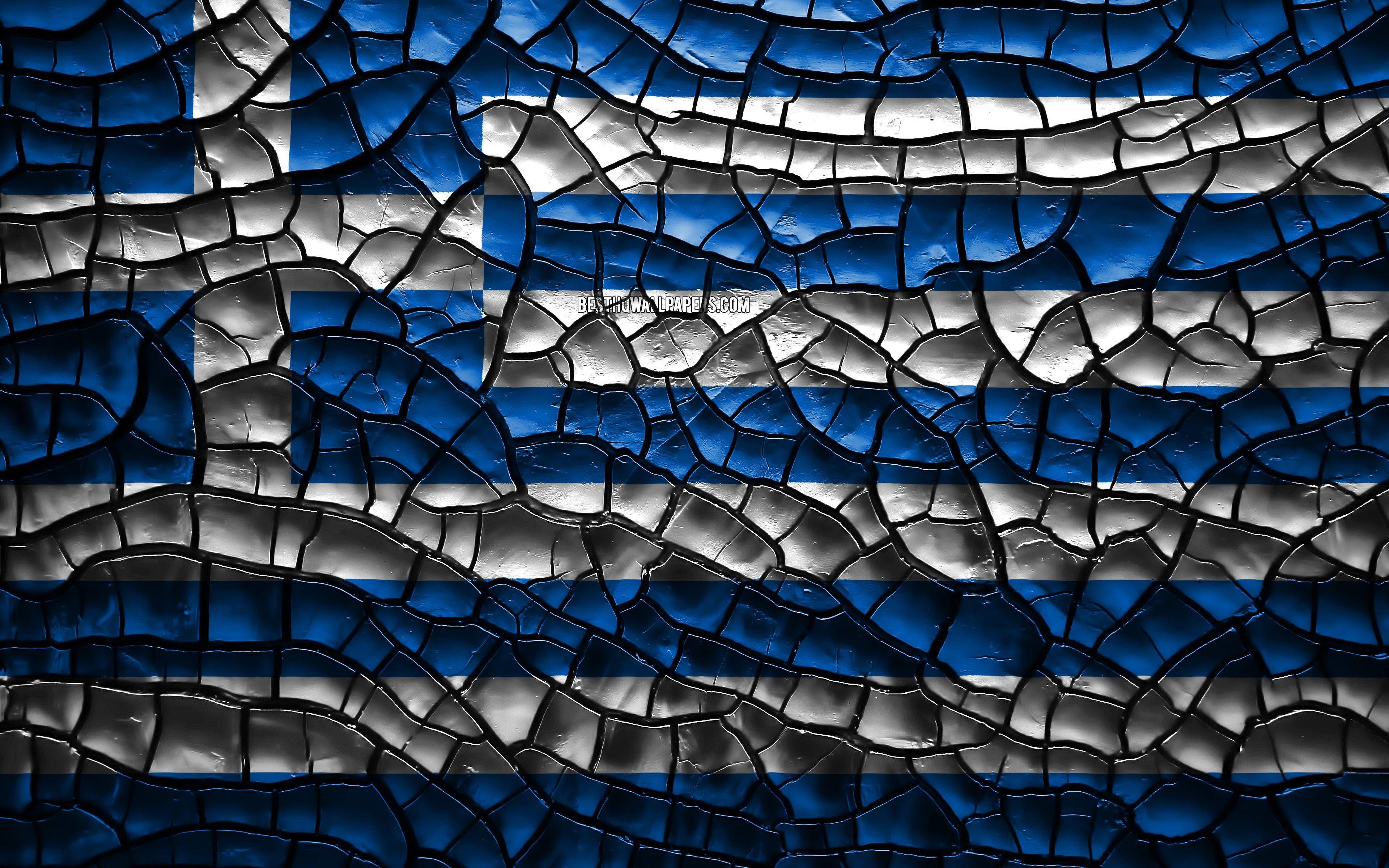 3840x2400 Download wallpaper Flag of Greece, 4k, cracked soil, Europe, Greek flag, 3D art, Greece, European countries, national symbols, Greece 3D flag for desktop with resolution 3840x2400. High Quality HD picture wallpaper