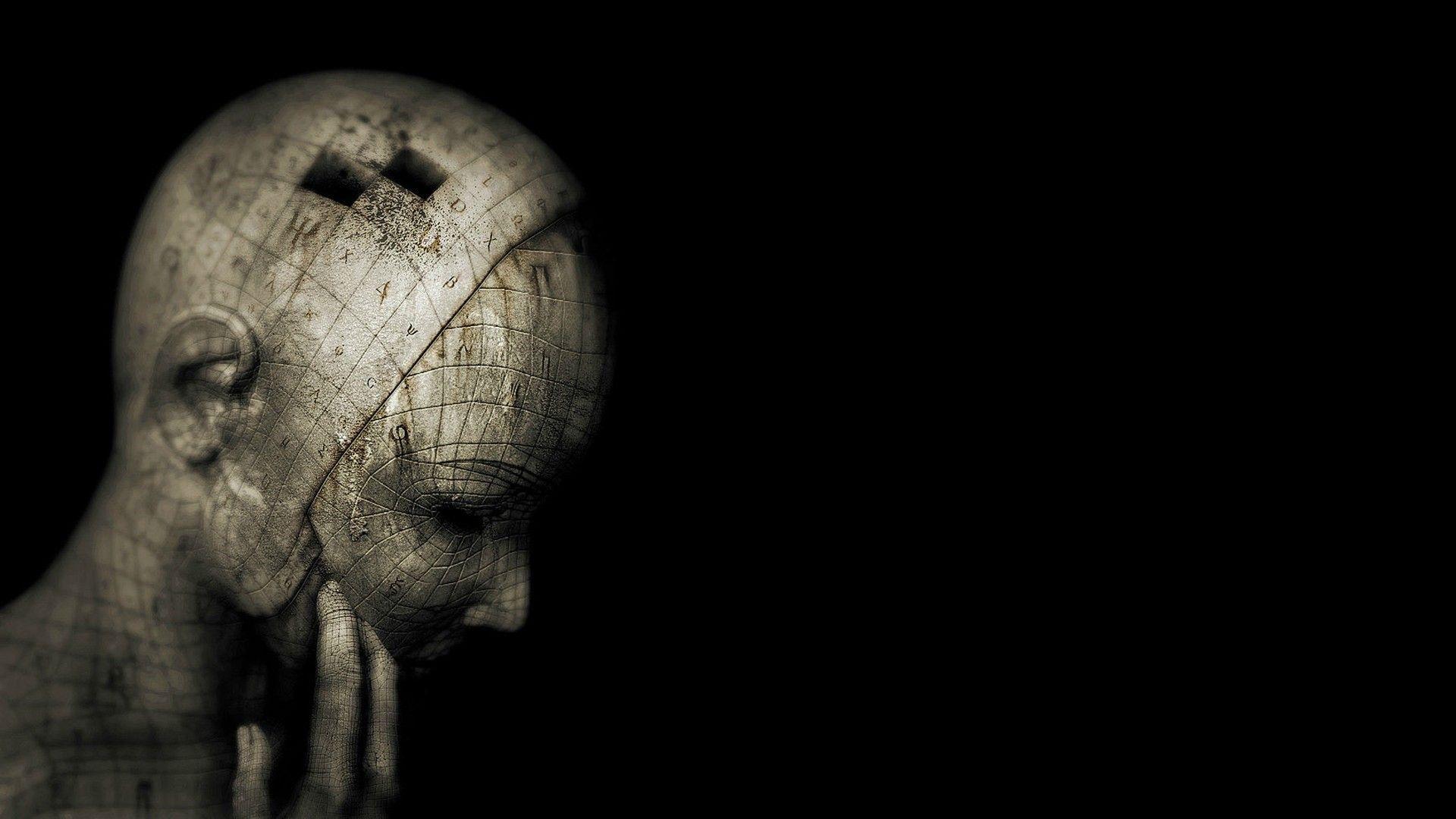 1920x1080 digital Art, Black Background, Minimalism, Face, Cube, 3D, Geometry, Greek, Fingers, Creepy Wallpaper HD / Desktop and Mobile Background