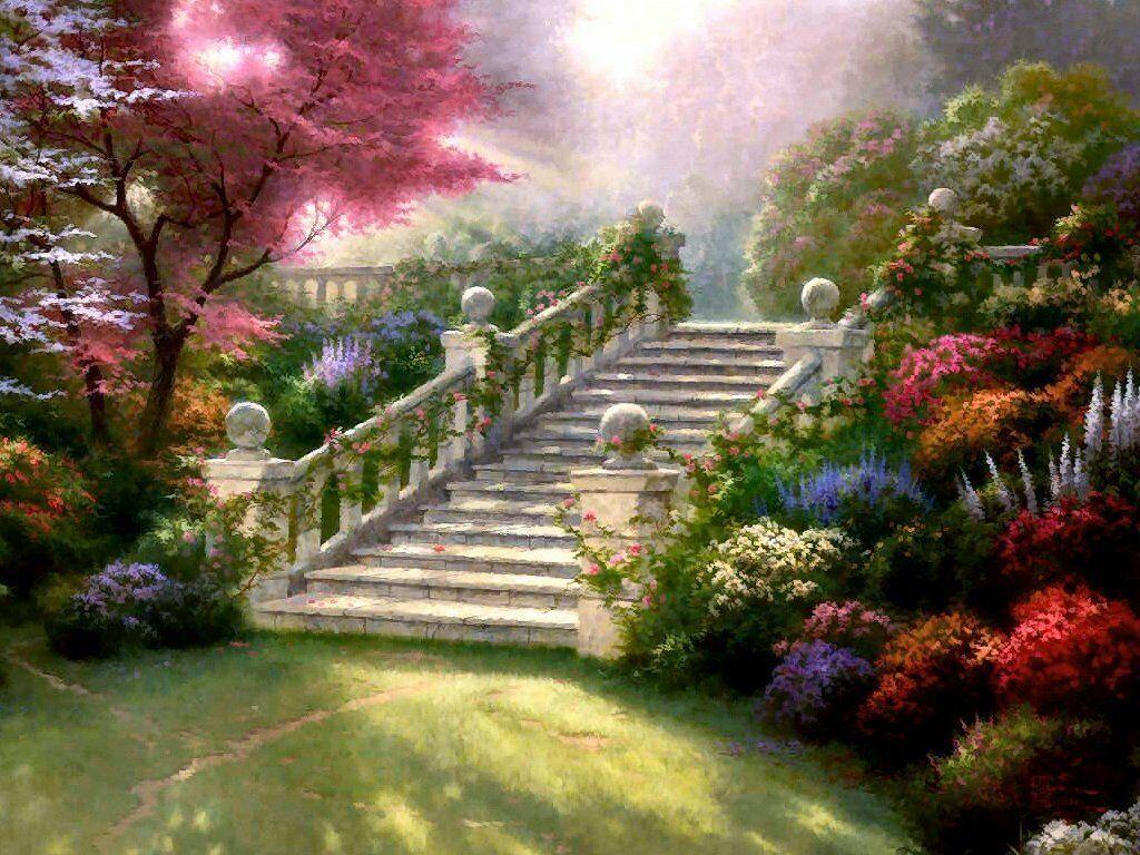 1024x768 Garden of Paradise Wallpaper. Beautiful Garden Wallpaper, Garden Wallpaper and Flower Garden Wallpaper