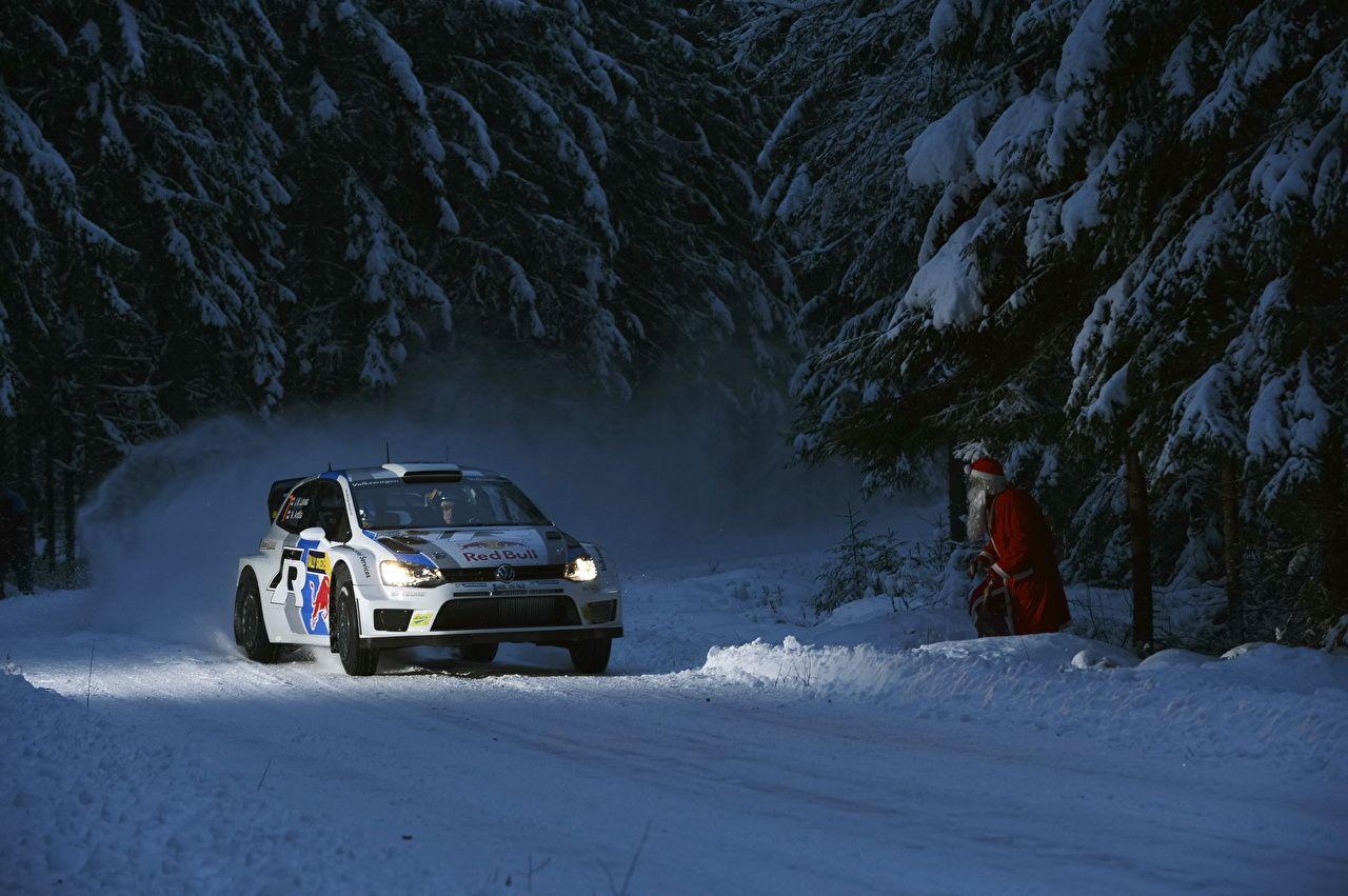 1280x851 Picture Volkswagen Rallying Polo R WRC Sweden Sport Snow auto