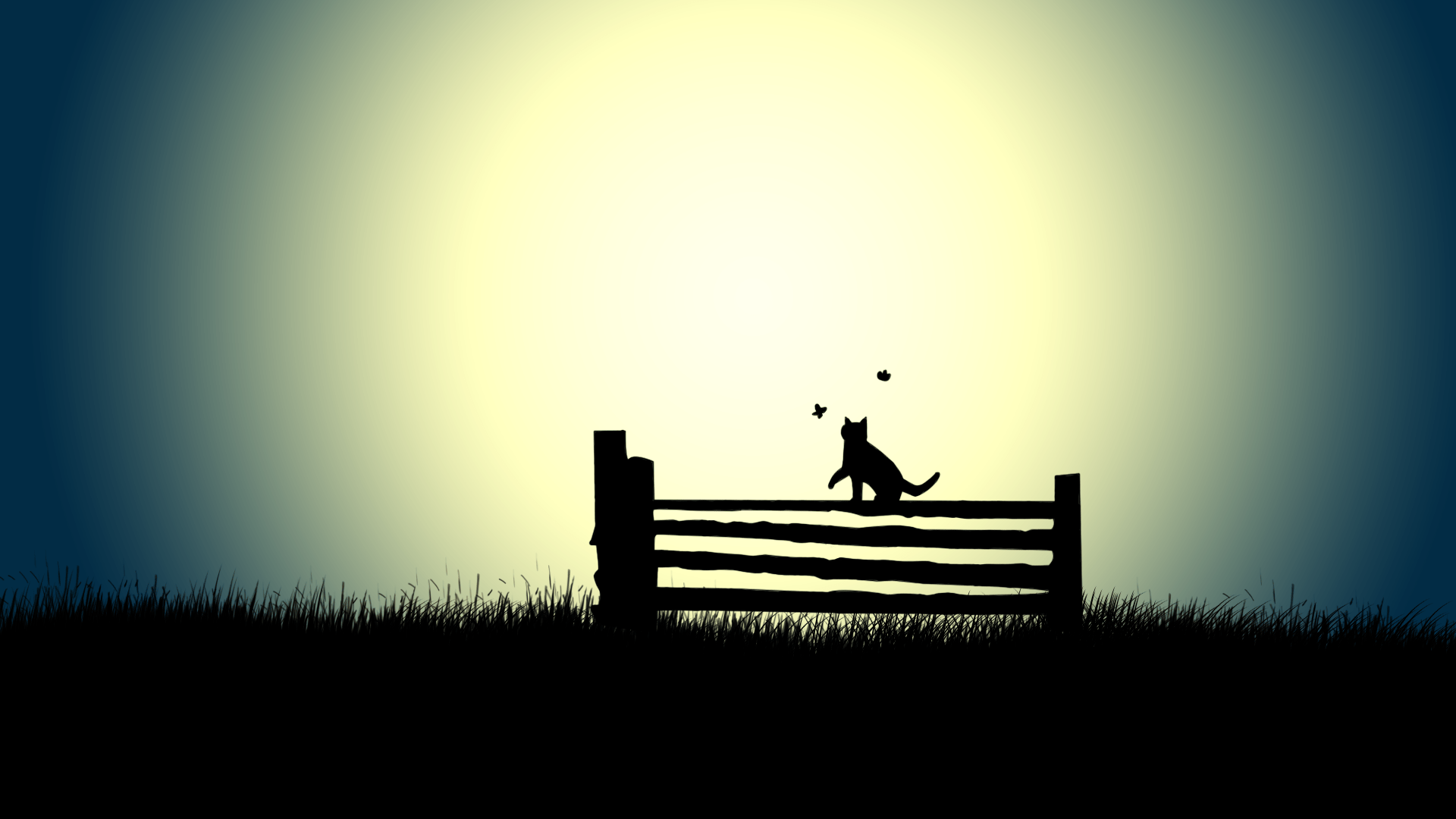 1920x1080 Fence Cat bokeh wallpaperx1080