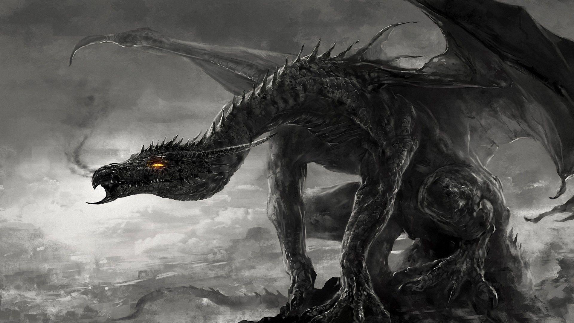 1920x1080 Black Dragon Wallpaper Desktop