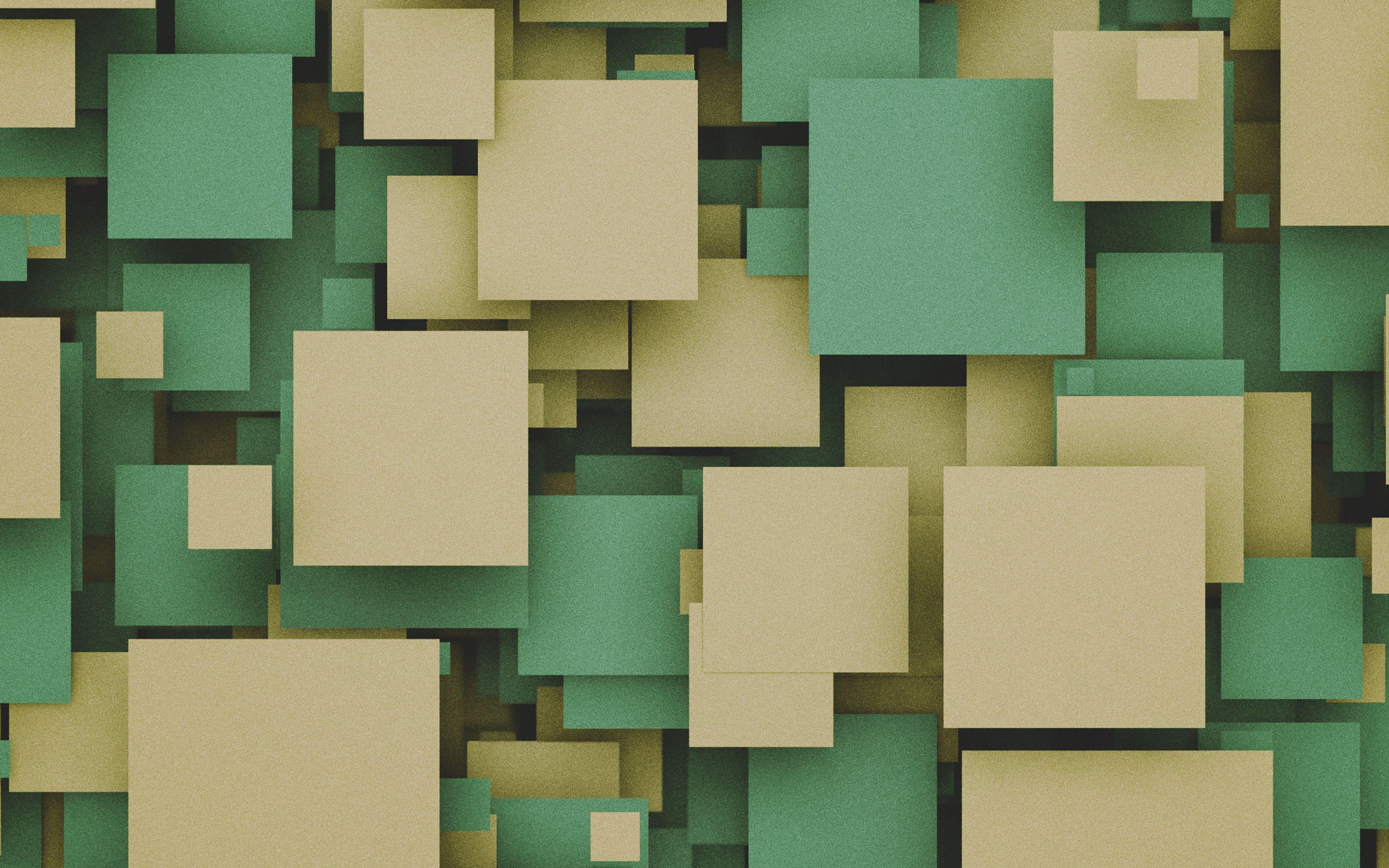 3840x2400 Square Party Green Yellow Pattern Wallpaper