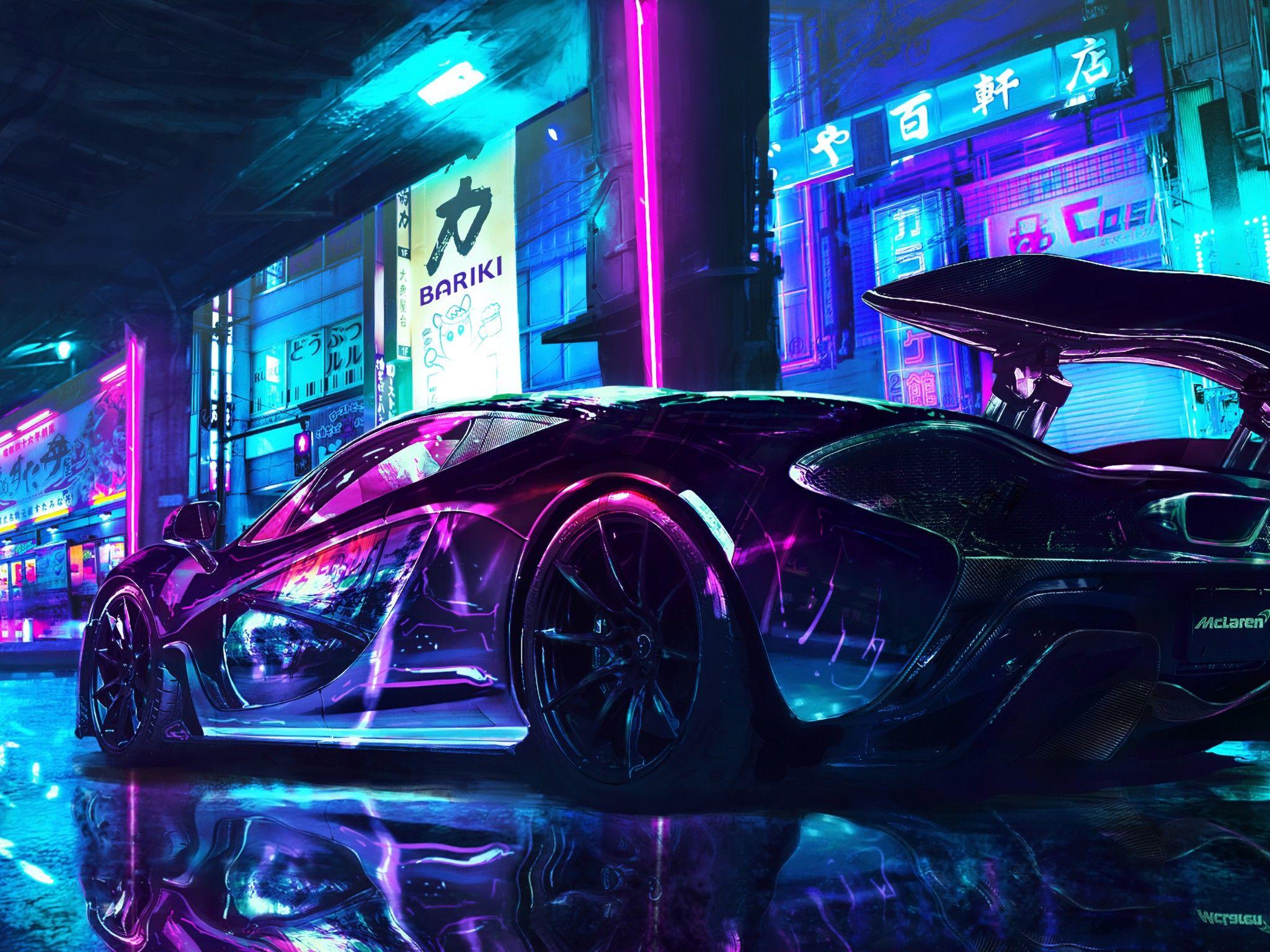 neon car wallpaper 4k mobile Drifting fiction hdqwalls wallpapercrafter