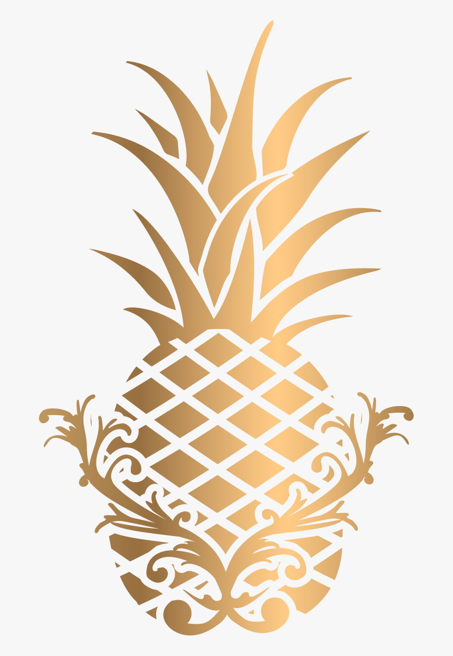 900x1302 Transparent Gold Pineapple Clip, Png Download Background Gold Pineapple, Free Transparent Clipart