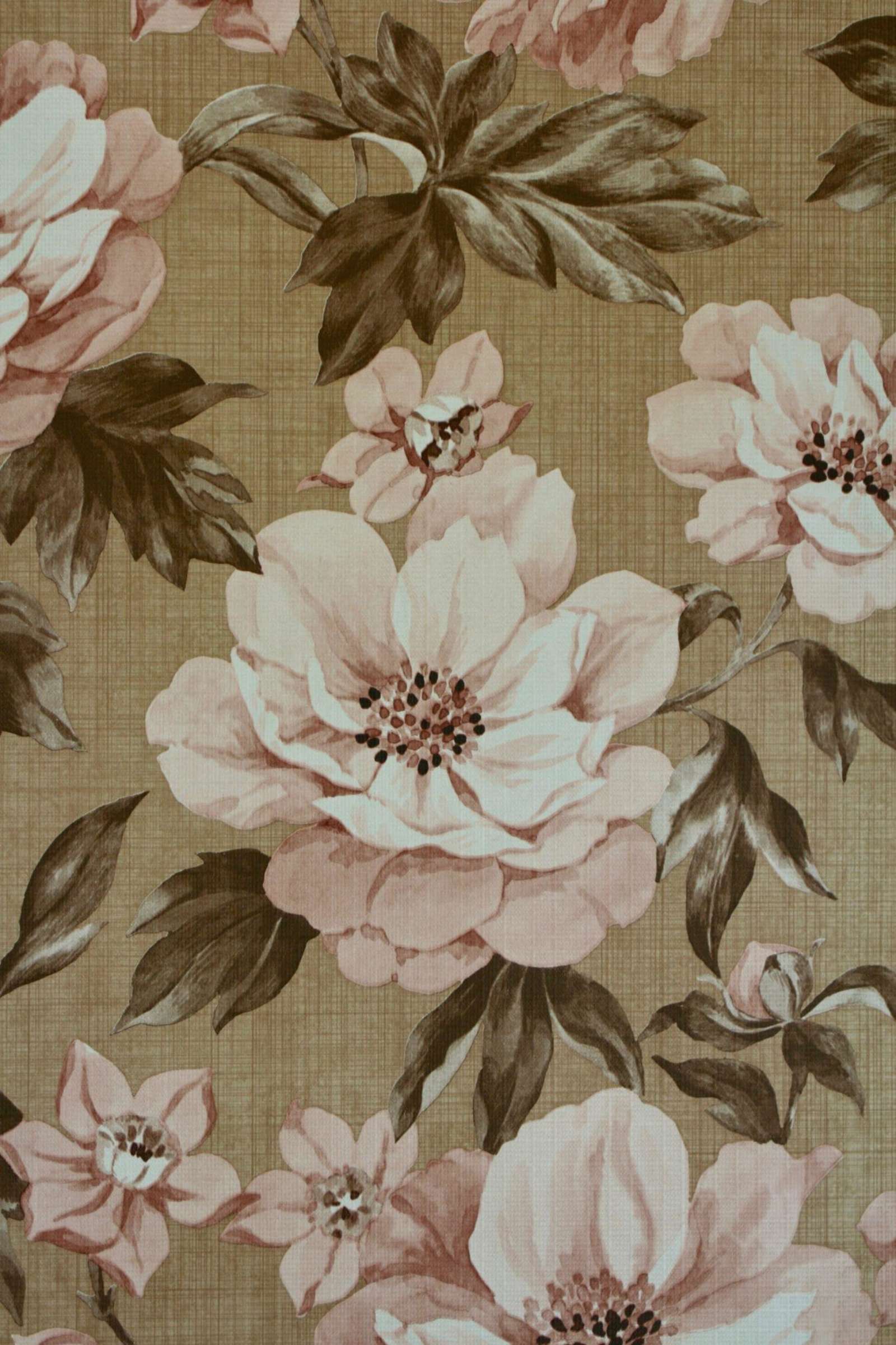 1600x2401 Vintage Wallpaper Shop. Retro Brown Floral Wallpaper