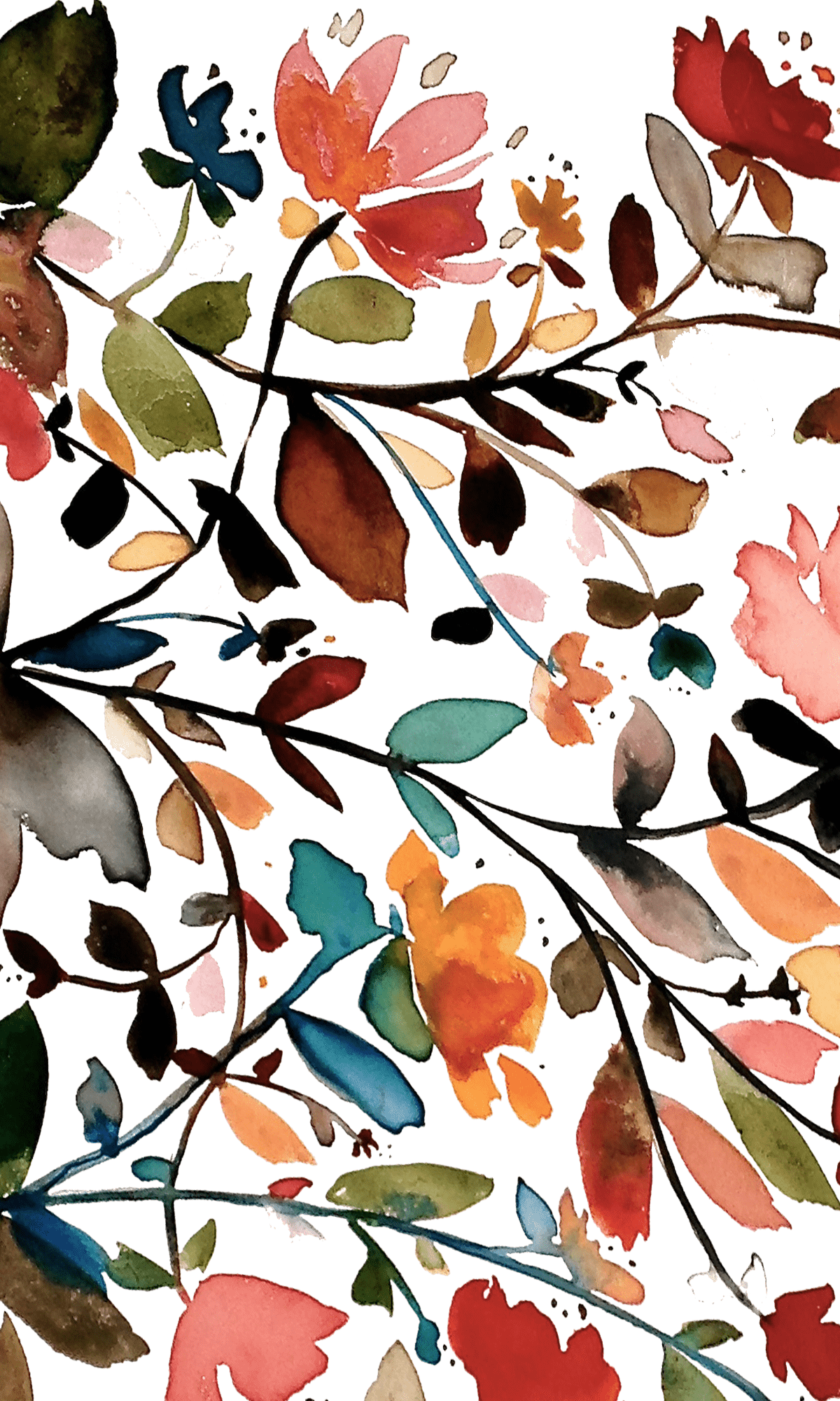 1200x2000 Wild #Flowers. #Casetify #iPhone #Art #Design #Drawing #Inspiration #Floral. Watercolor wallpaper, Art wallpaper, Fall wallpaper