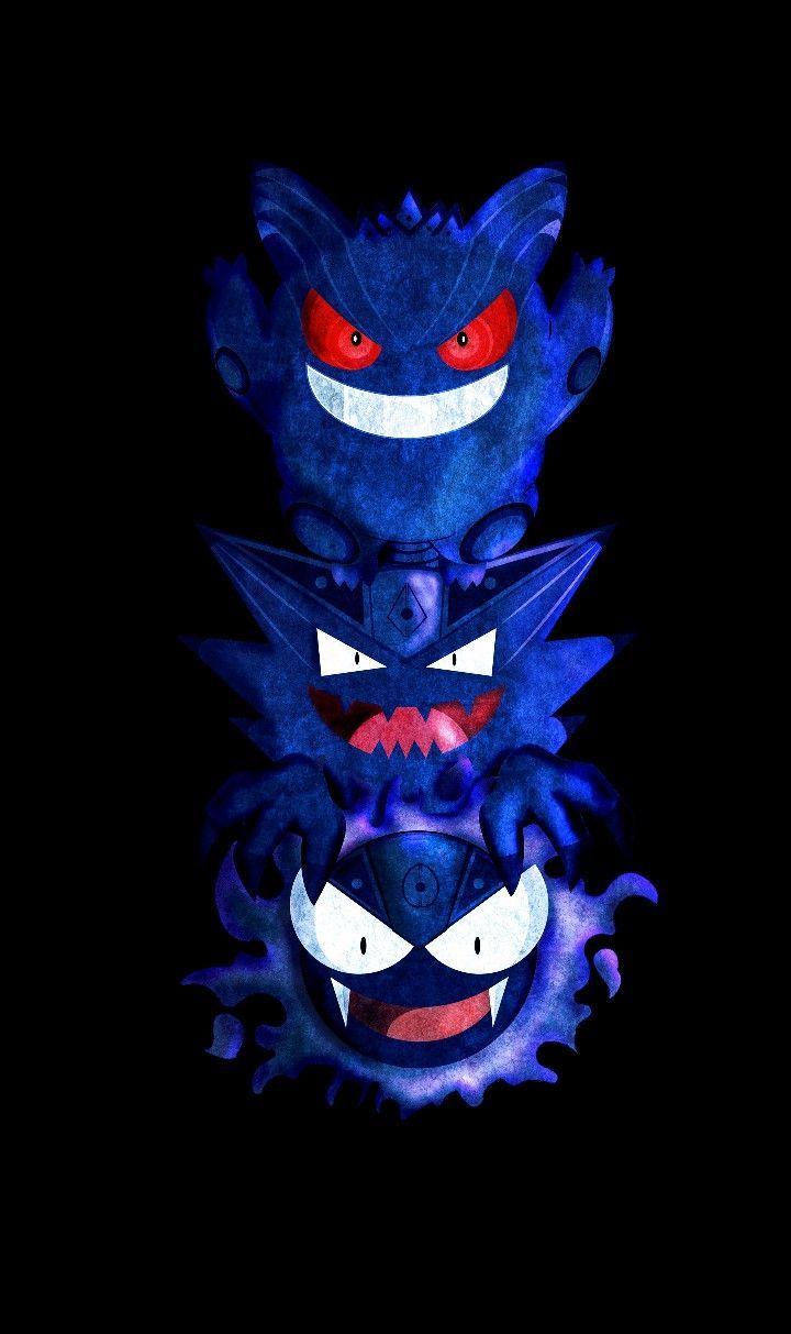 720x1213 Gastly, Haunter & Gengar Type, Pokemon. Coisas de pokemon, Wallpaper criativos, Pokemon mega evolução