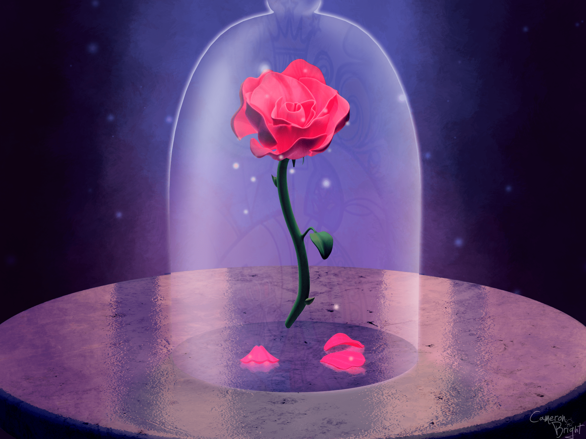 1920x1440 Beauty And The Beast Movie Pink Pink Rose Rose Wallpaper:1920x1440