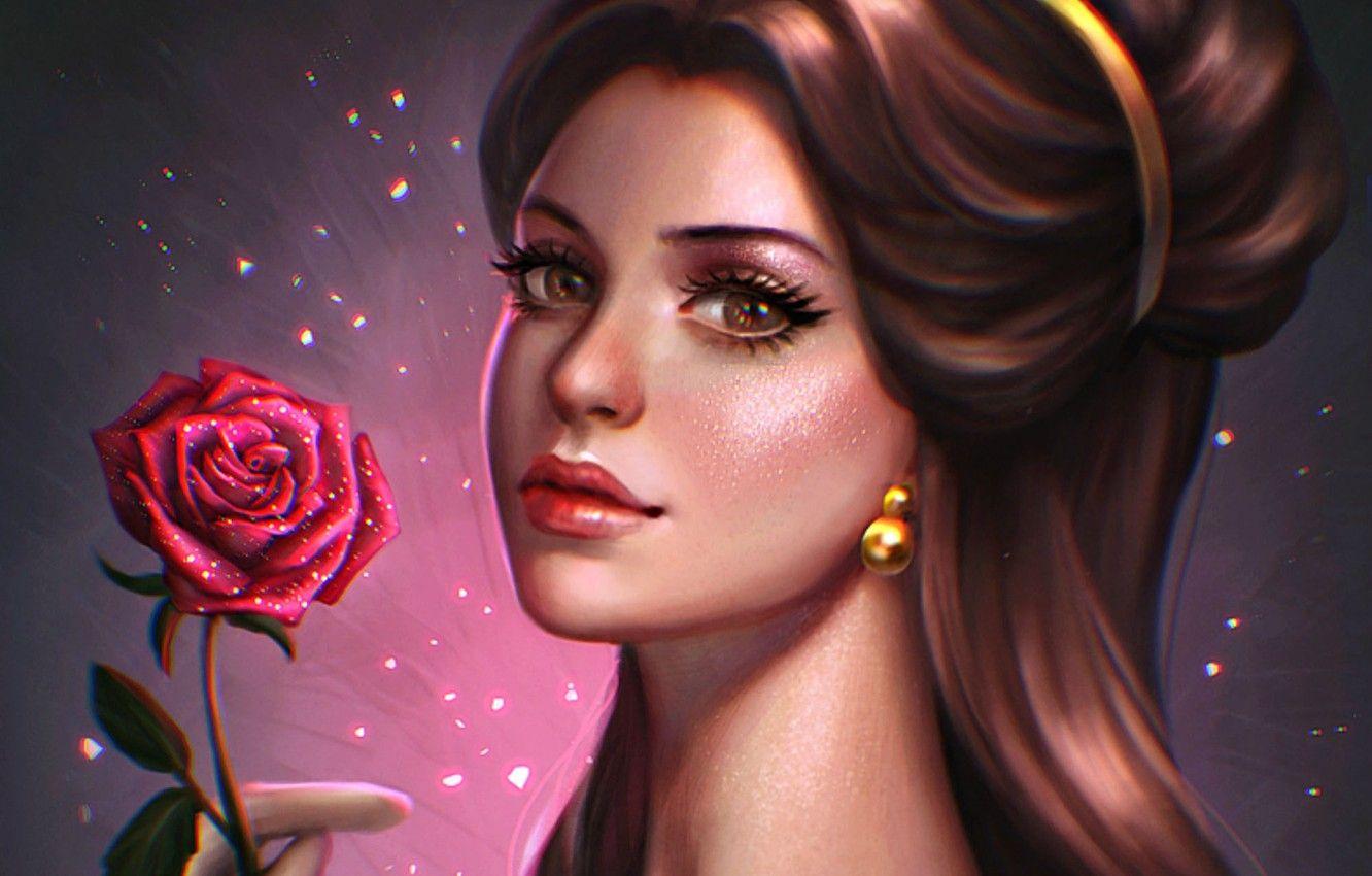 1332x850 Wallpaper figure, rose, Belle, beauty and the beast, beauty and the beast image for desktop, section фильмы
