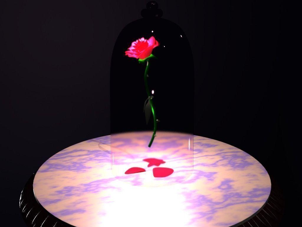 1024x768 Rose Beauty And The Beast Inspired 3D Model Obj Mtl And The Beast Rose 3D, Download Wallpaper