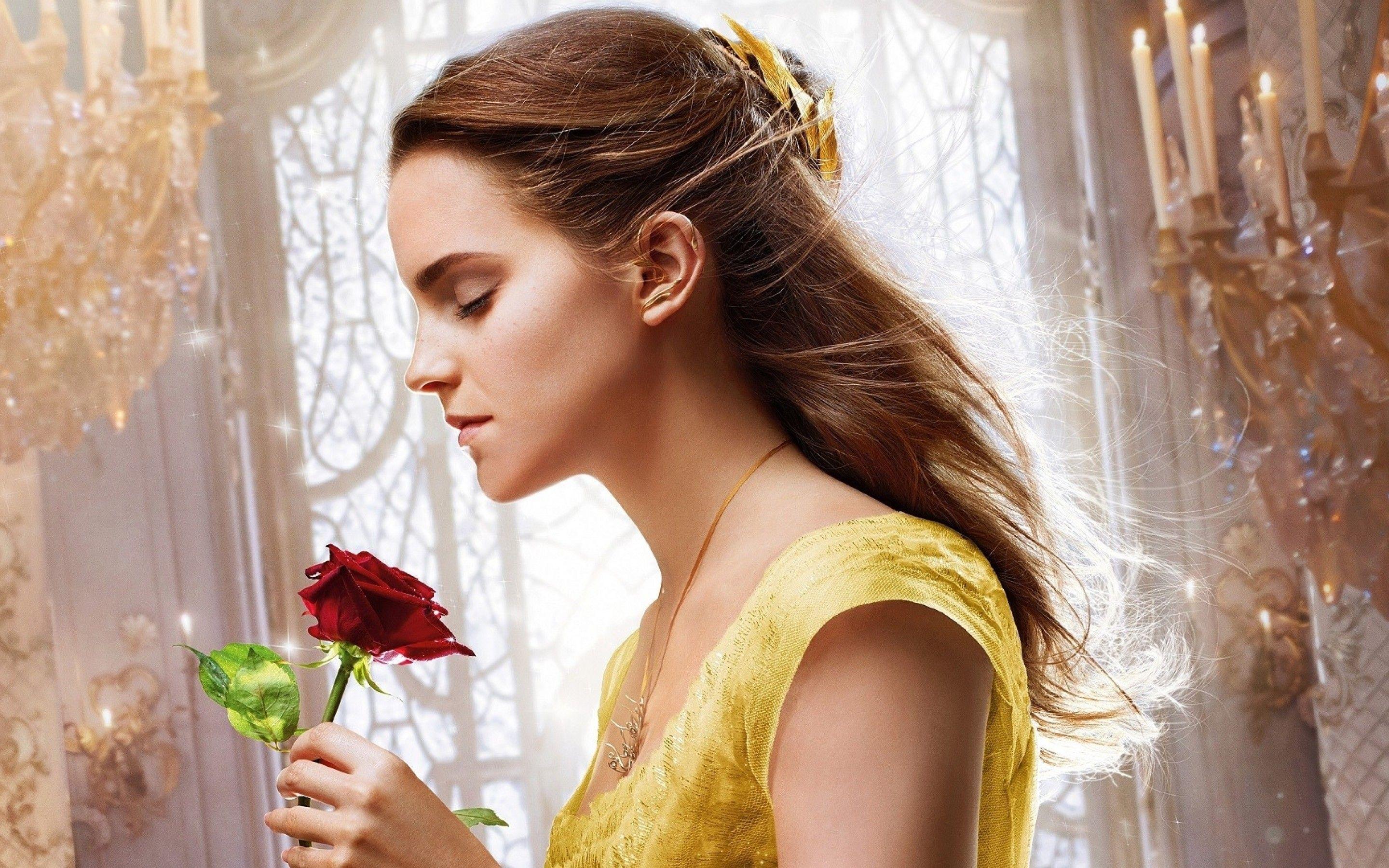 2880x1800 Download 2880x1800 Emma Watson, Beauty And The Beast, Rose, Profile View Wallpaper for MacBook Pro 15 inch