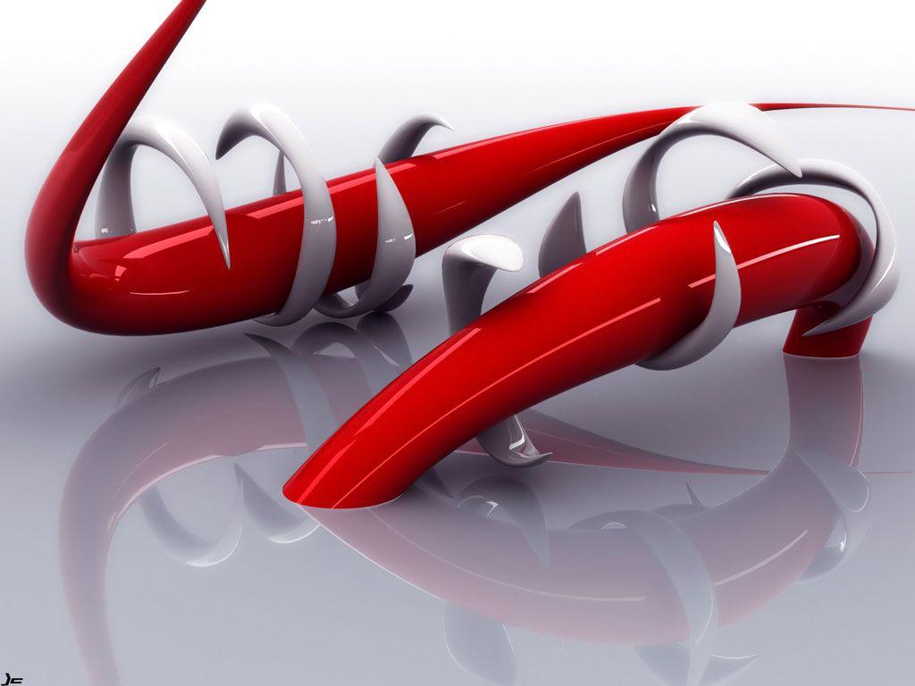 1024x768 Red Abstract Nightmare R M X D Digital Art White Silver 76316 Wallpaper wallpaper