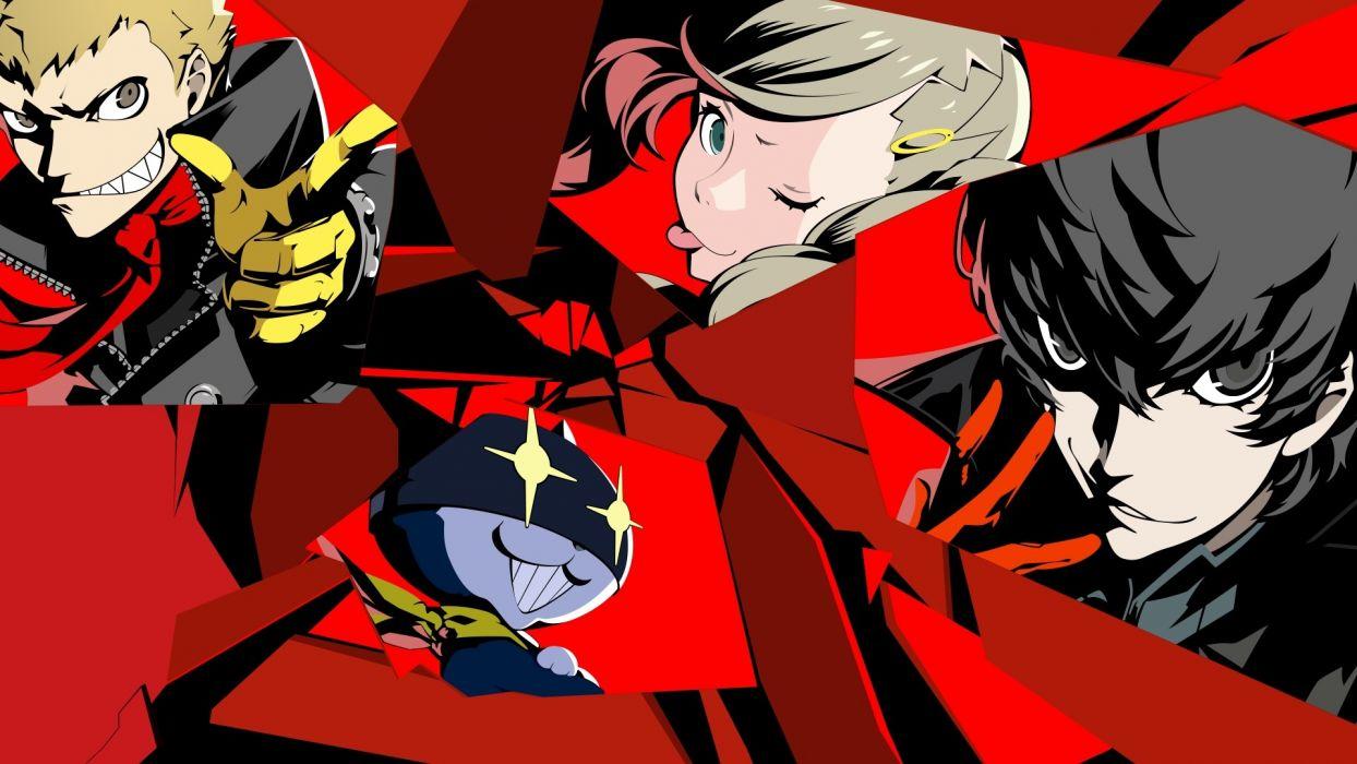 1244x700 kurusu akira male morgana (persona 5) persona 5 sakamoto ryuuji takamaki anne vector wallpaperx1080