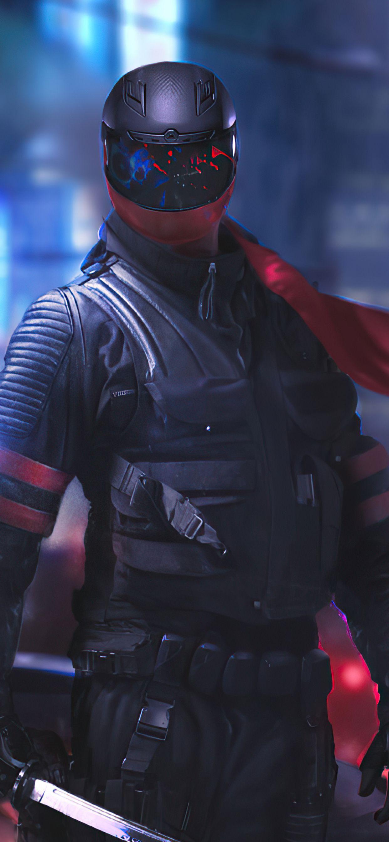 1242x2688 Cyberpunk Futuristic Warrior iPhone XS MAX Wallpaper, HD Artist 4K Wallpaper, Image, Photo and Background