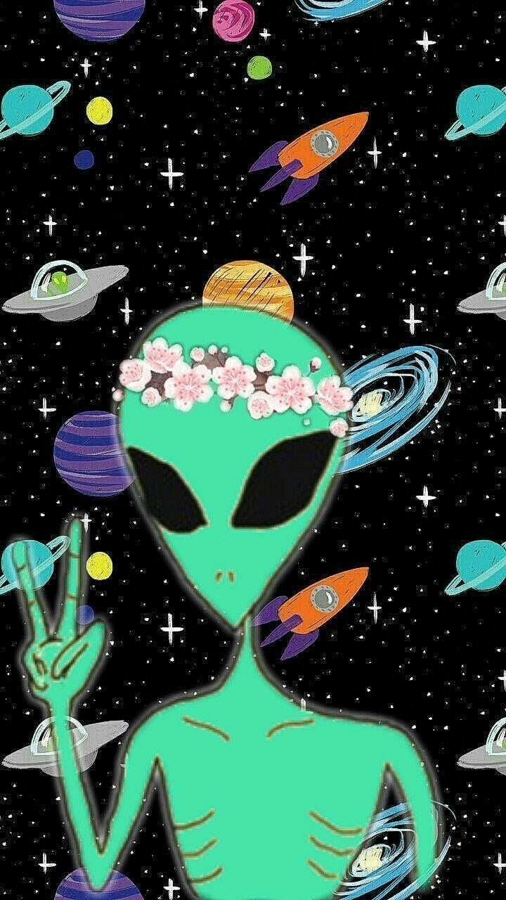 Papeis de parede para celular  Alien art, Alien drawings, Tumblr iphone  wallpaper