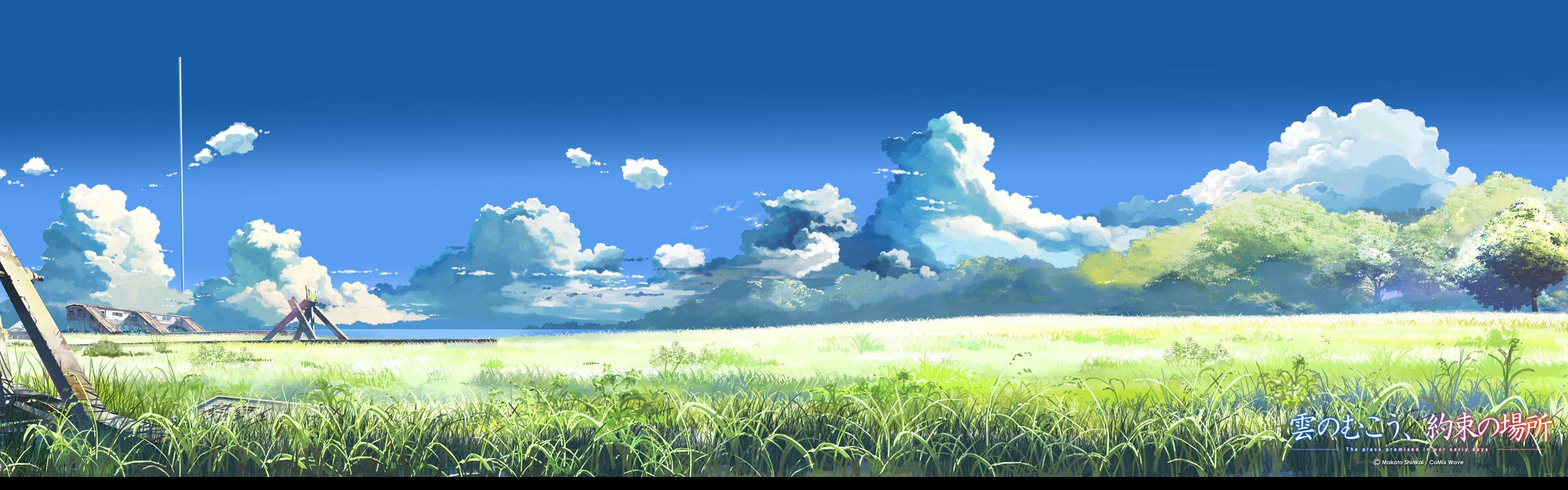3360x1050 Anime Grass Scenery hình nền