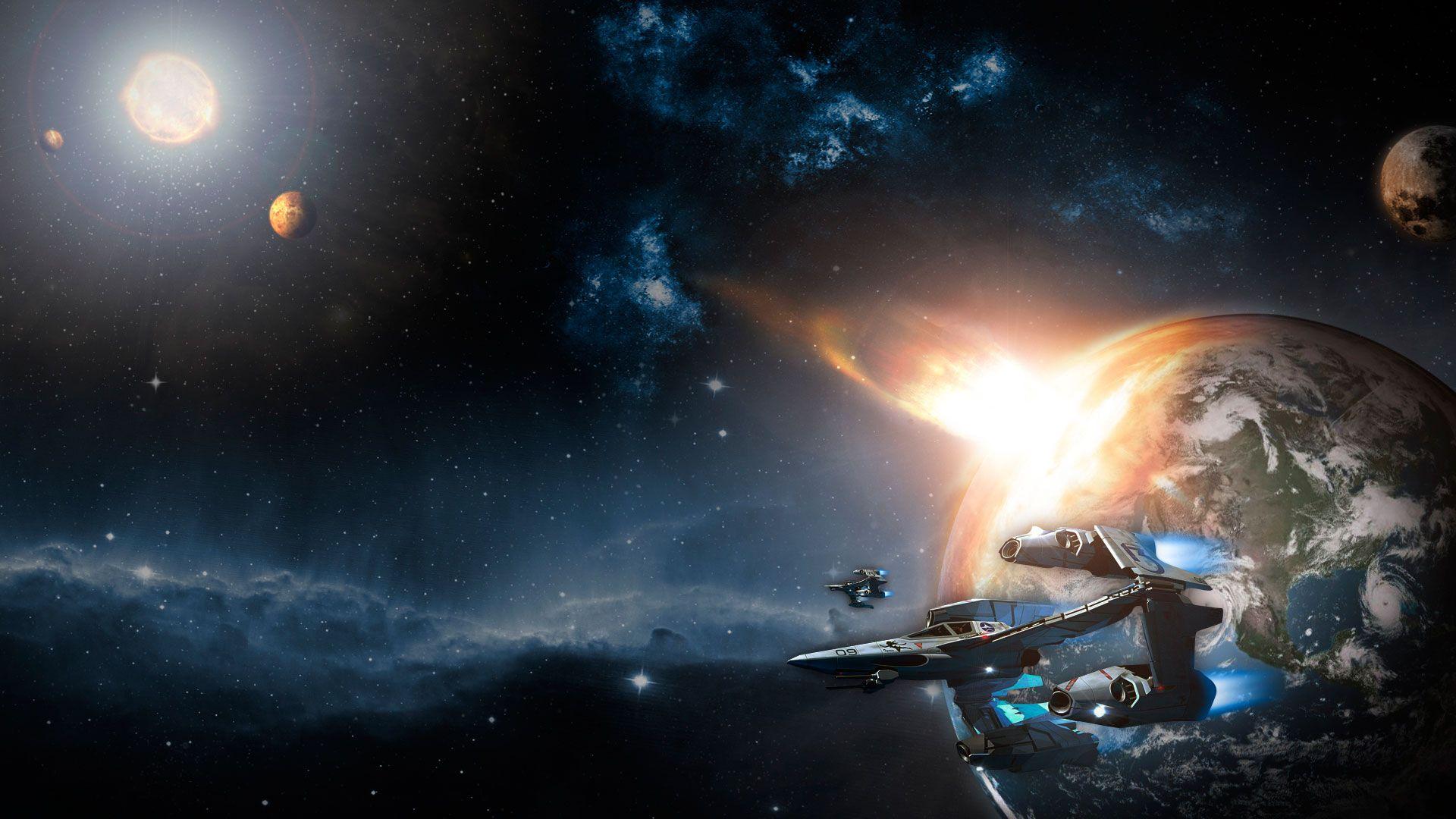 1920x1080 Space Ships Wallpaper