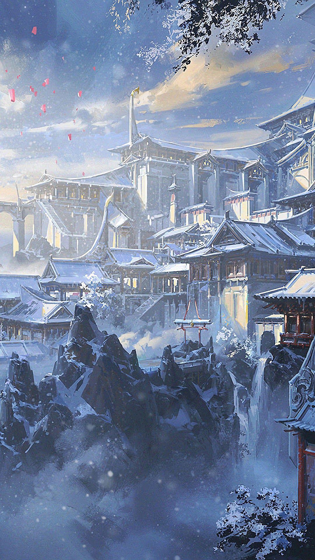1080x1920 Japanese, Castle, Fantasy, Art iPhone 6s, 6 HD Wallpaper, Image, Background, Photo and Picture. Mocah.org HD Wallpaper