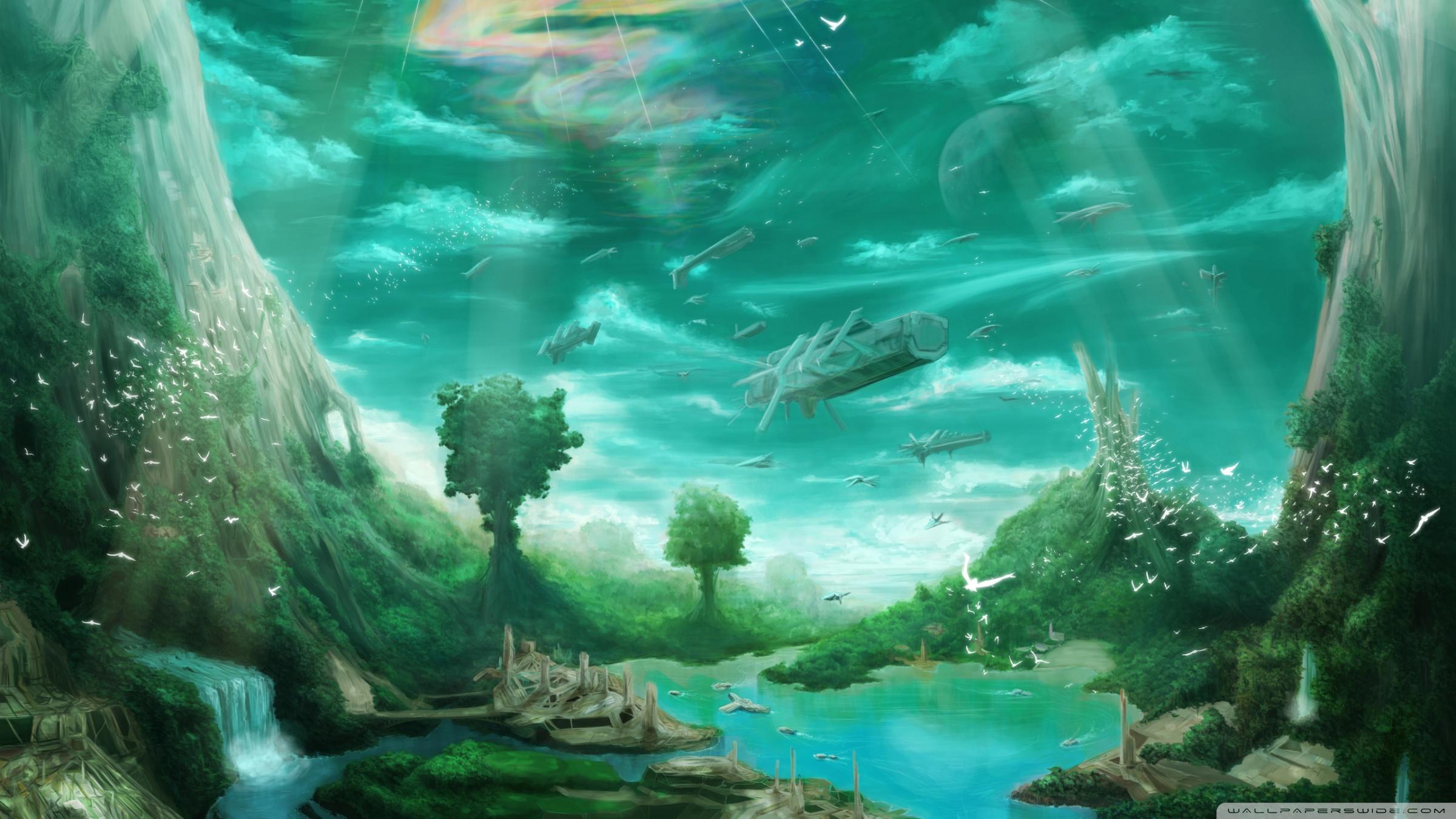2400x1350 Paradise Desktop Wallpaper, 0.79 Mb