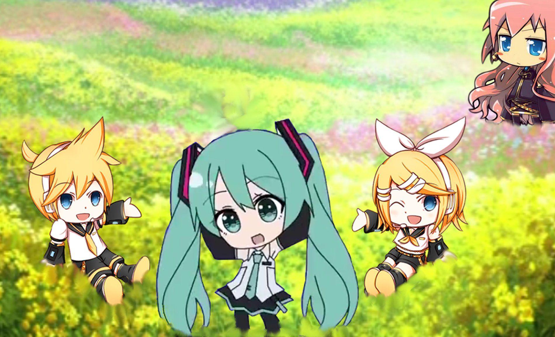 1900x1153 Vocaloid paradise hatsune miku luka rin len flowers anime wallpaperx1153