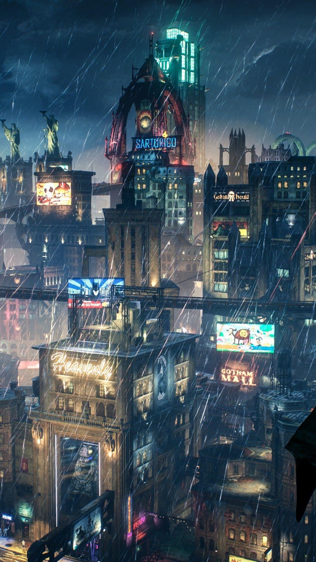 1080x1920 Download 1080x1920 Batman: Arkham Knight, Raining Wallpaper for iPhone iPhone 7 Plus, iPhone 6+, Sony Xperia Z, HTC One