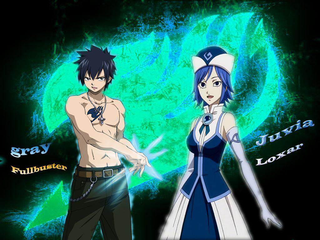 1024x768 Fairy Tail Gray and Juvia