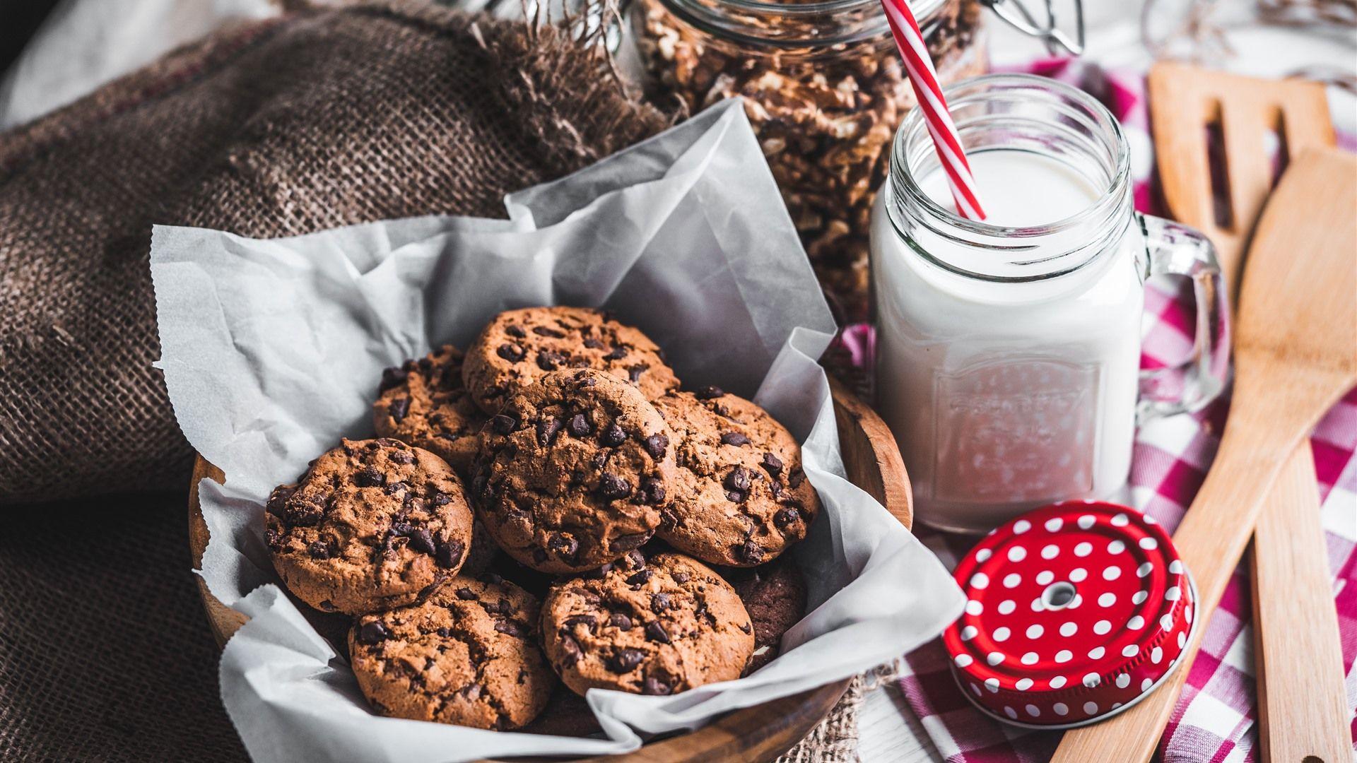 1920x1080 Wallpaper Some cookies, milk, food 5120x2880 UHD 5K Picture, Image