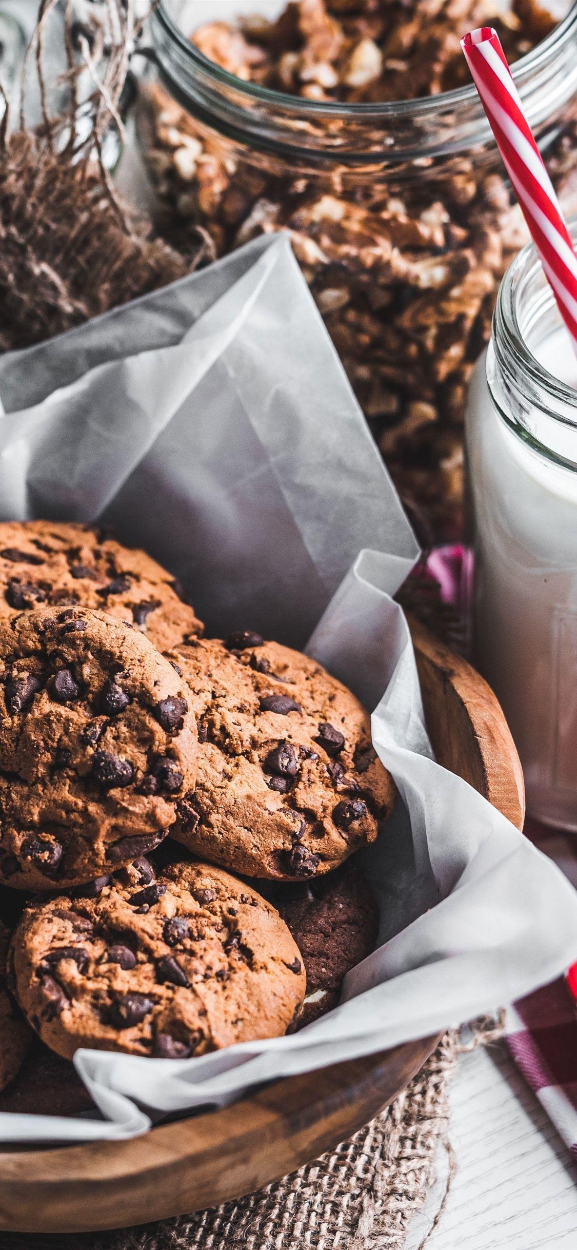 1125x2436 Wallpaper Some cookies, milk, food 5120x2880 UHD 5K Picture, Image