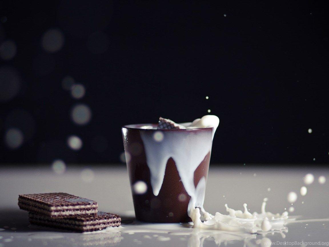 1152x864 Drink, Macro Photo, Splashing, Cup, Cookies, Particle, Milk, Wallpaper Desktop Background