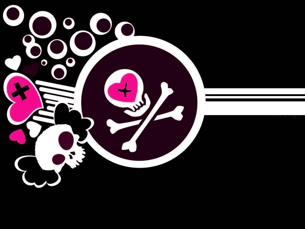 1024x768 Pink Skull Wallpaper