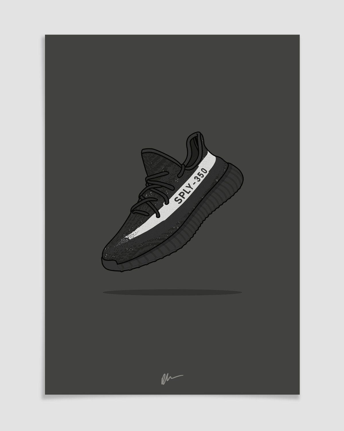 1200x1503 Image of Yeezy 350 v2 Black White. Shoes wallpaper, Sneakers wallpaper, Sneaker art