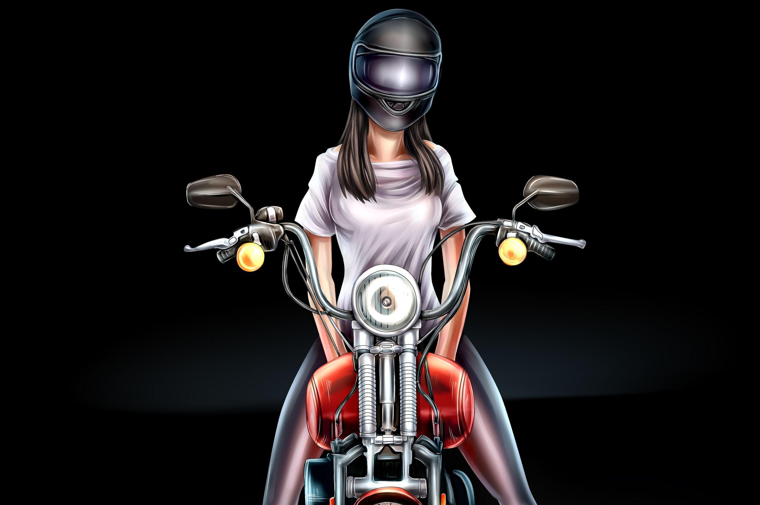 2560x1700 Biker Girl Digital Art 4k Chromebook Pixel HD 4k Wallpaper, Image, Background, Photo and Picture