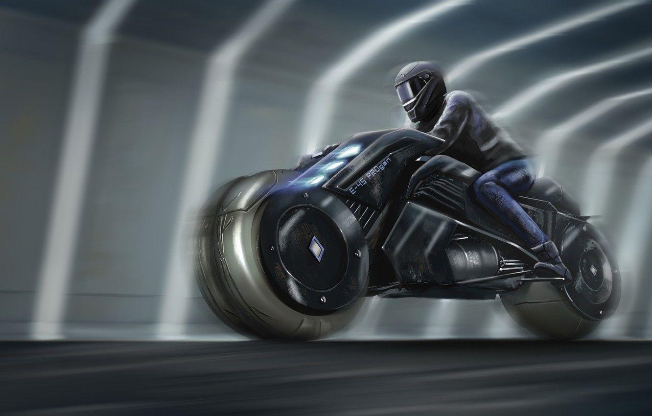 1332x850 Wallpaper Figure, Future, Speed, Bike, Moto, Fantasy, Art, Art, Fiction, Concept Art, Biker, Cyber, Cyberpunk, Transport & Vehicles, North Wisniewska, by Karolina Wisniewska image for desktop, section арт