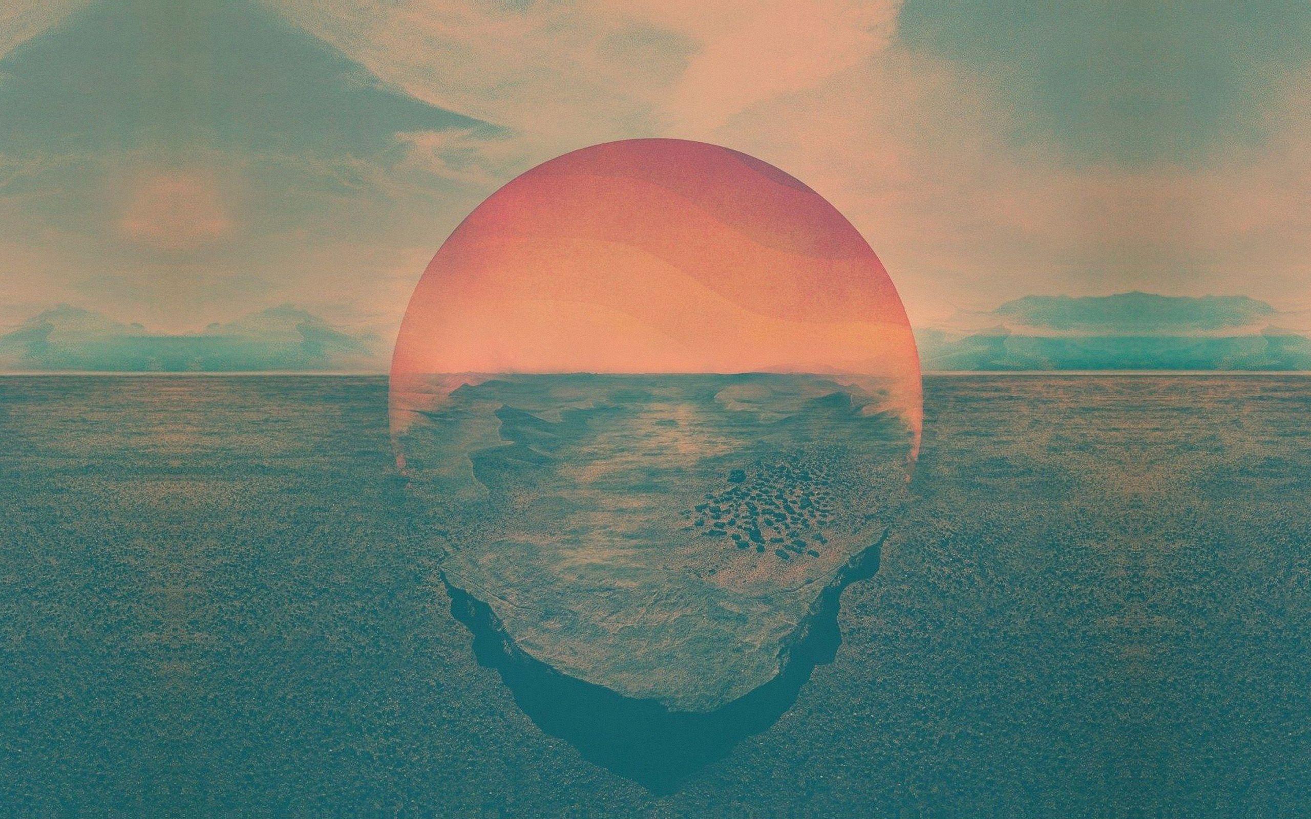 2560x1600 Tycho Art Sunset Green Red Art Wallpaper
