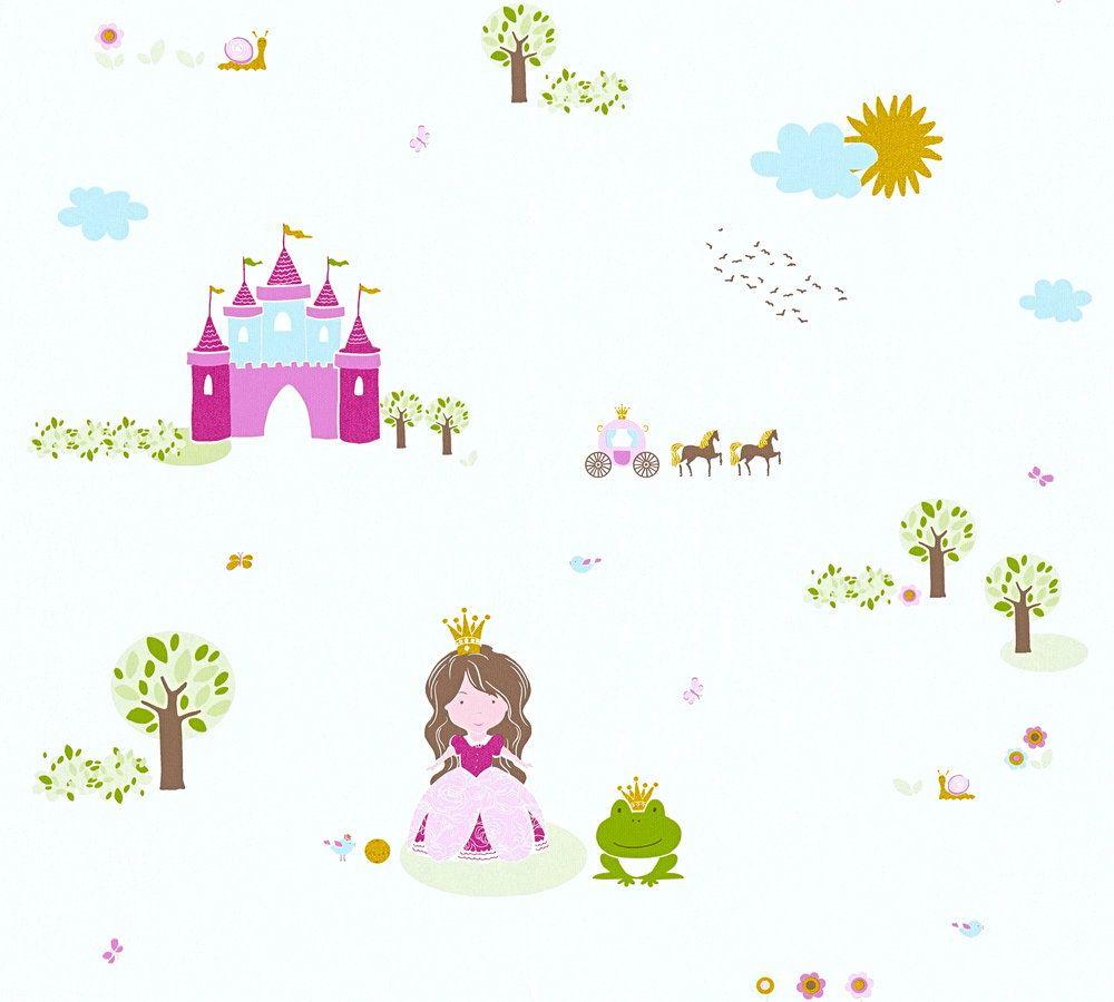 1000x900 Wallpaper Kids Princess Castle White Pink Metallic 35852 2