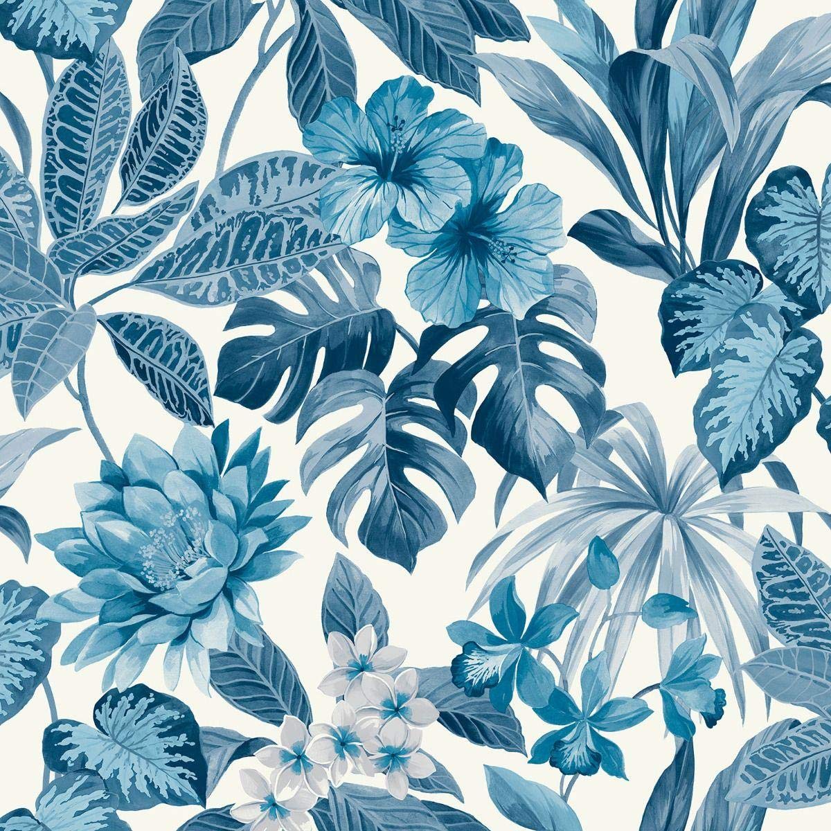 1200x1200 Tropica Rainforest Palm Leaf Floral Wallpaper Flower Blue White Y�L Online in Colombia. [missing {{category}} value] Products in Colombia Prices, Reviews and Free Delivery over COL$200.000
