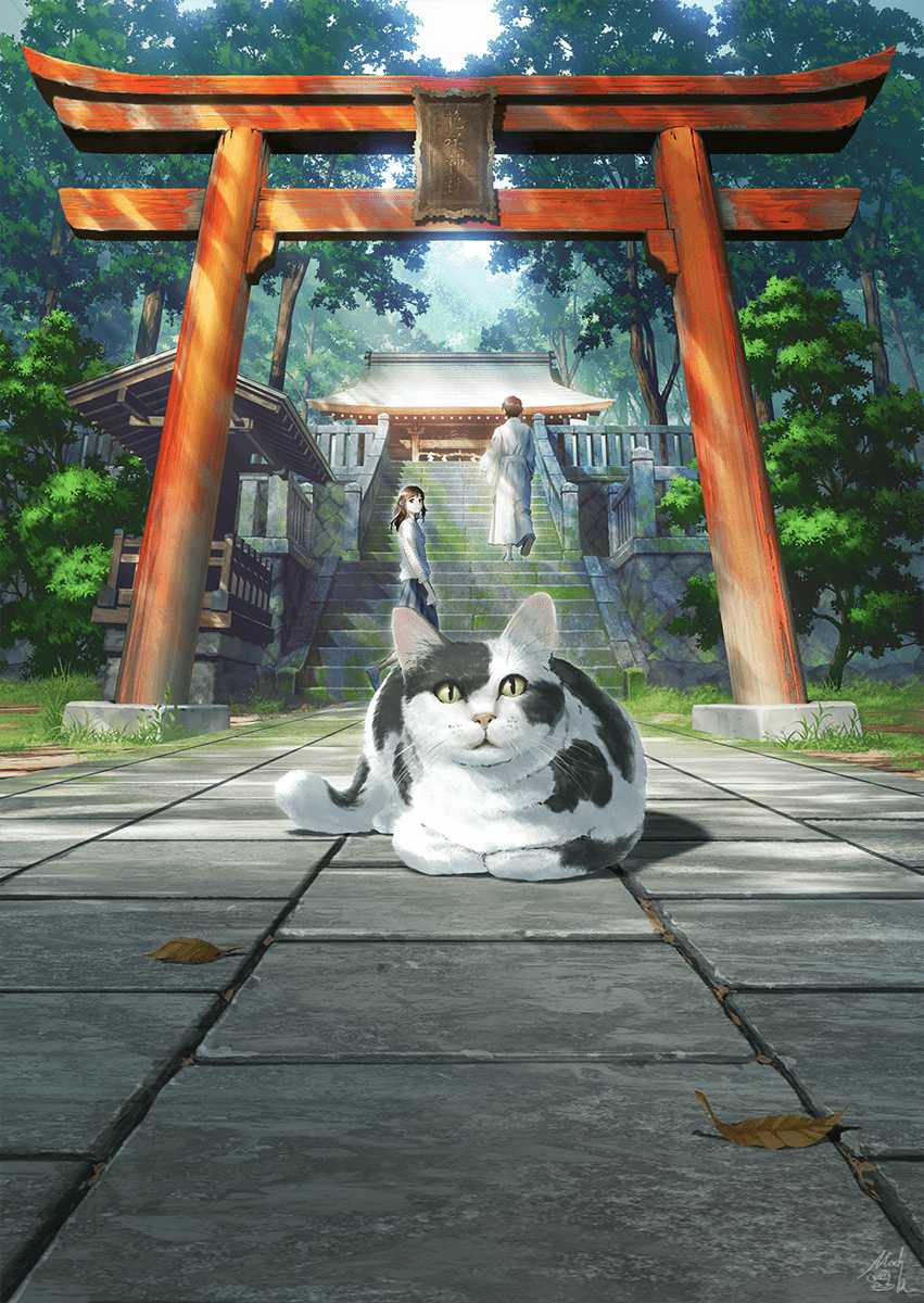 851x1200 Anime Japanese Shrine Wallpaper